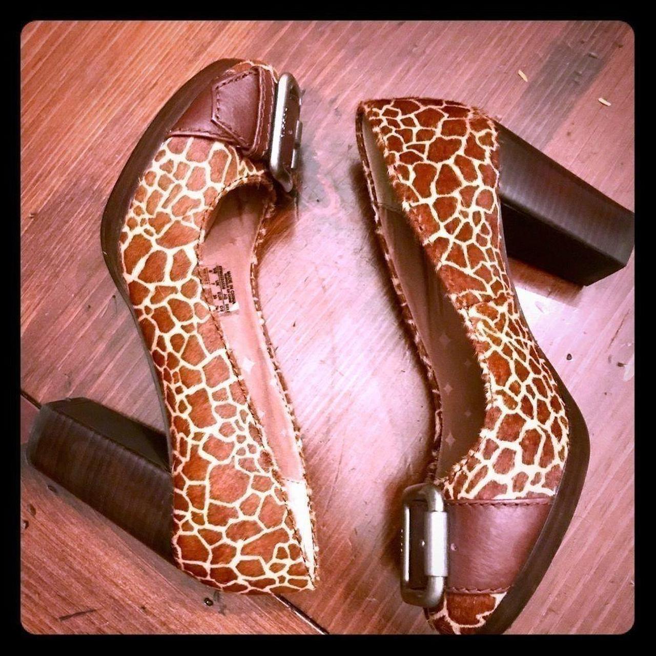 Leopard stacked heels sale