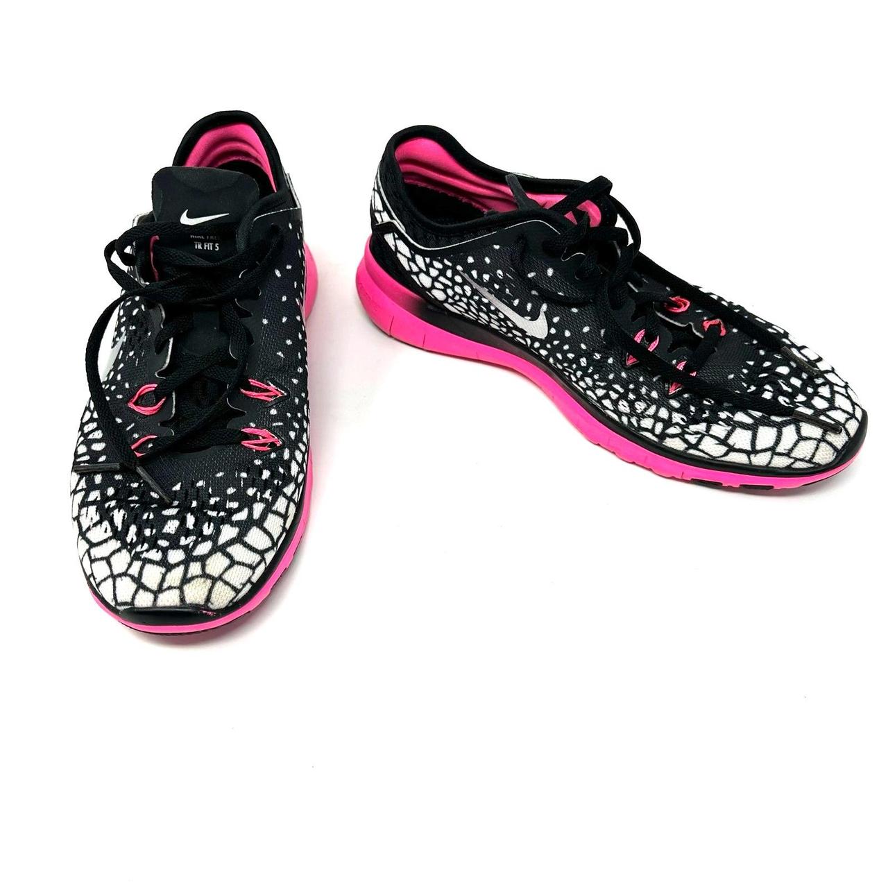 Hot NIKE Black Pink Free TR Fit 5 Lace Up Running Shoe