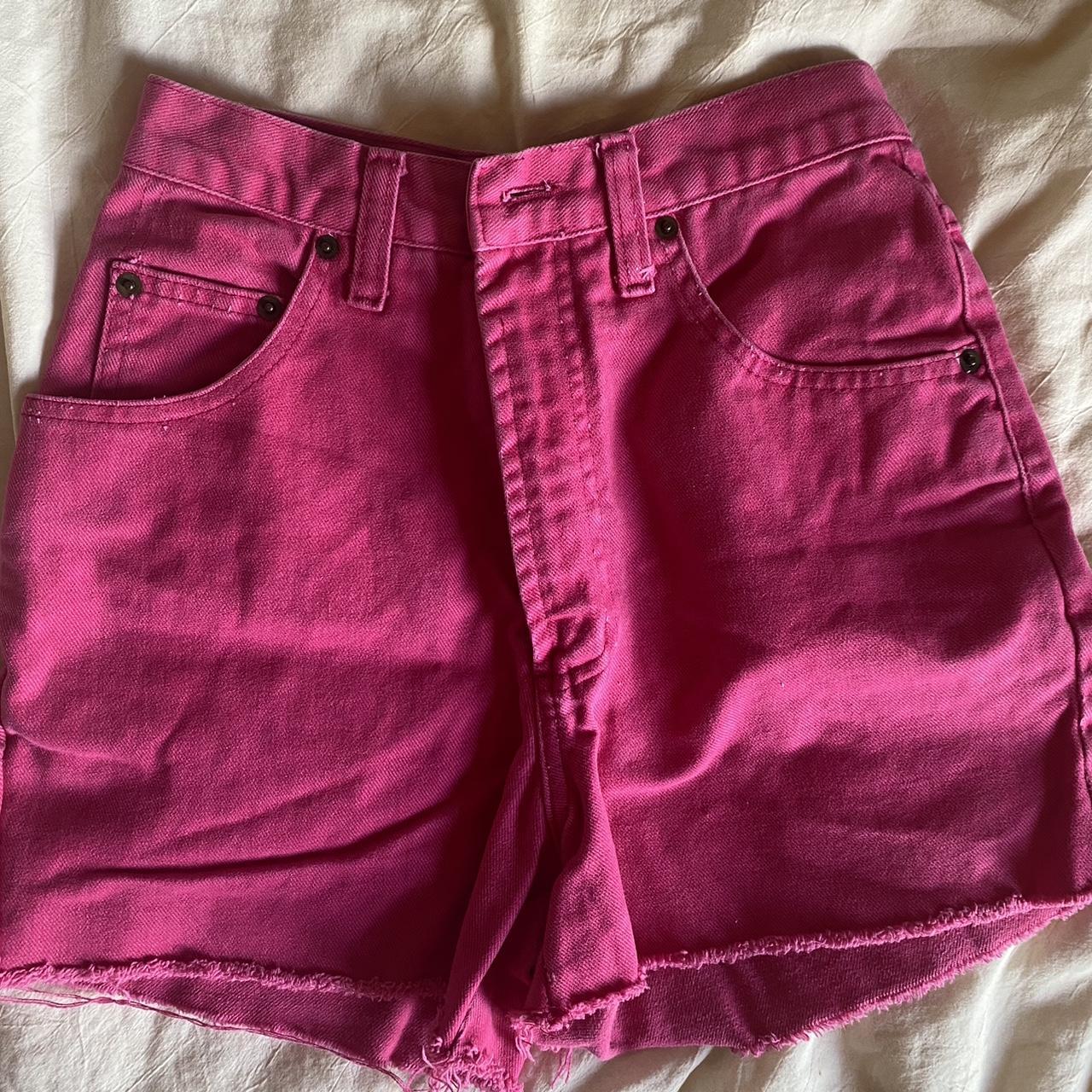 super adorable PINK jean shorts literally so perfect... - Depop