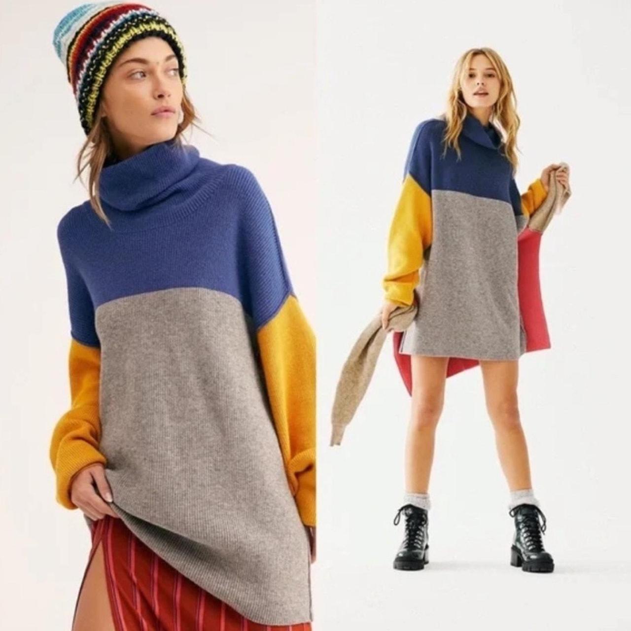 Free people colorblock turtleneck sweater best sale