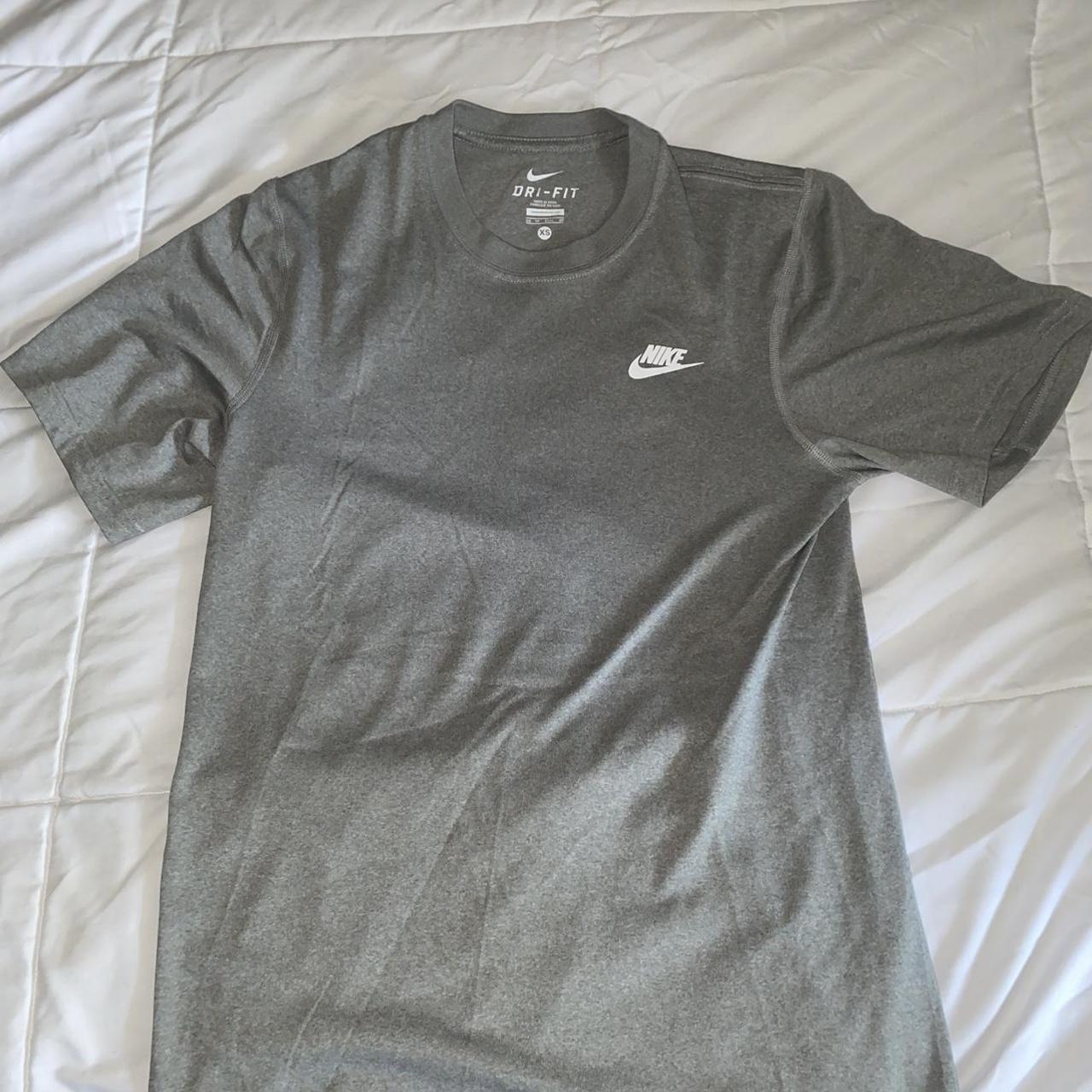 dry fit gray nike shirt - Depop