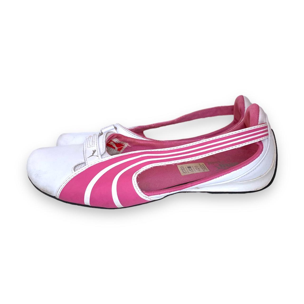 Puma Women's Pink and White Ballet-shoes | Depop