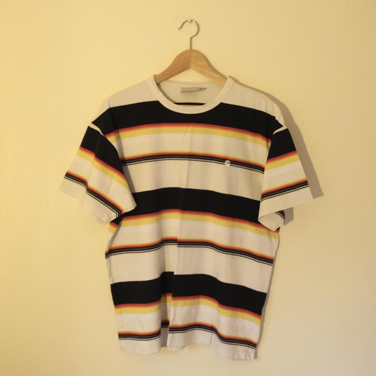 Carhartt T-shirt Striped pattern Size Large Good... - Depop