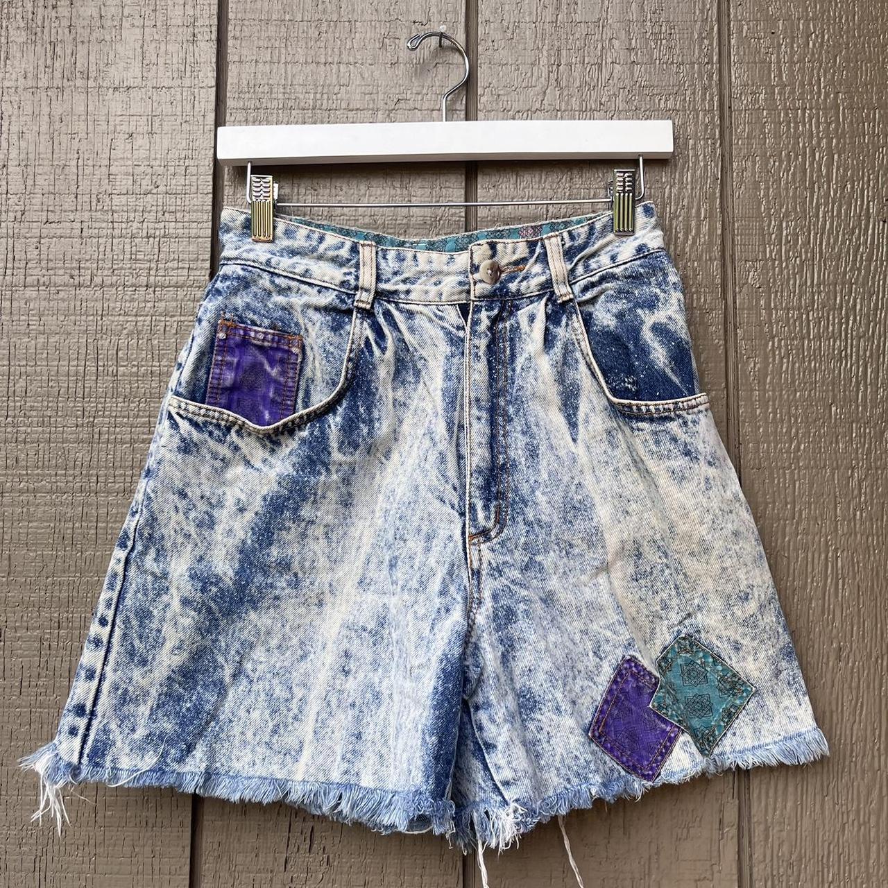 Vintage 80s acid wash buy Basic Saturday blues denim shorts