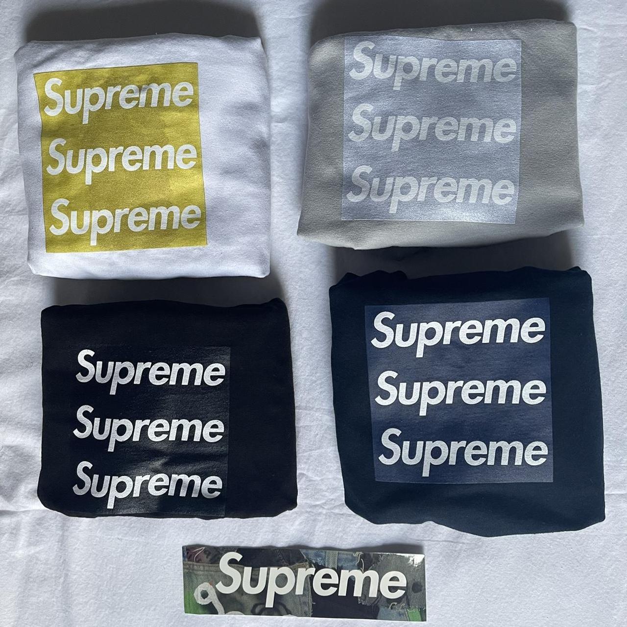 Asspizza x Supreme Triple Box Logo Blue On Blue Tee