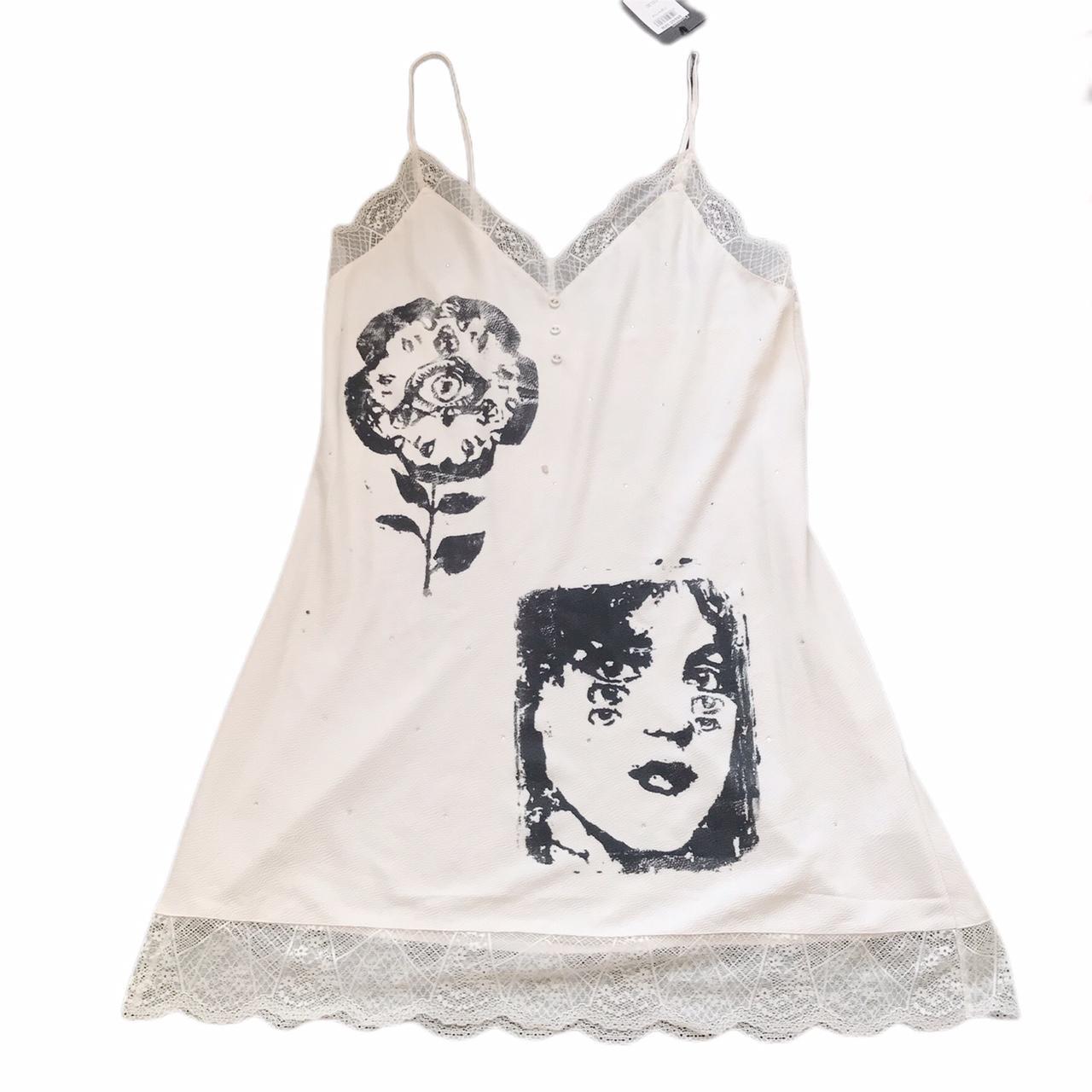 size 14/16 white slip dress with lace details!... Depop