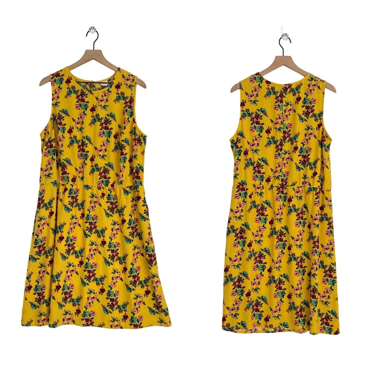 A New Day Yellow Floral Knee Length A Line Dress