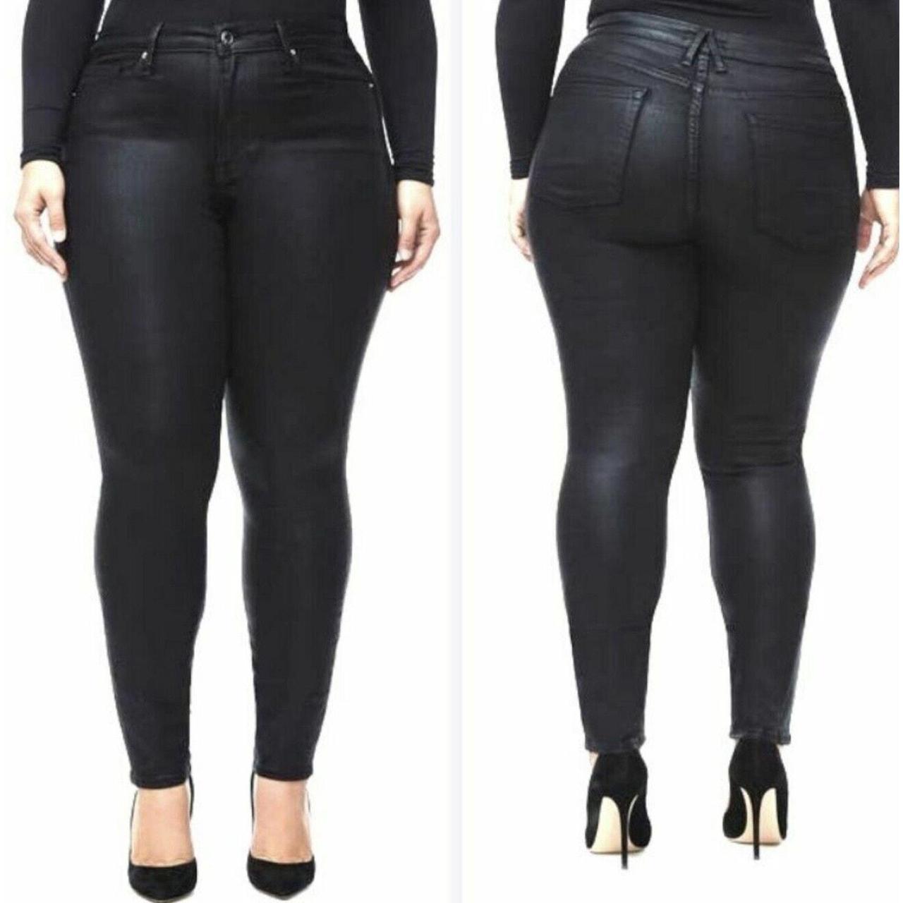 NEW Good American Good Legs Jeans Plus Size 24 popular Black Coated Denim GL001T K103