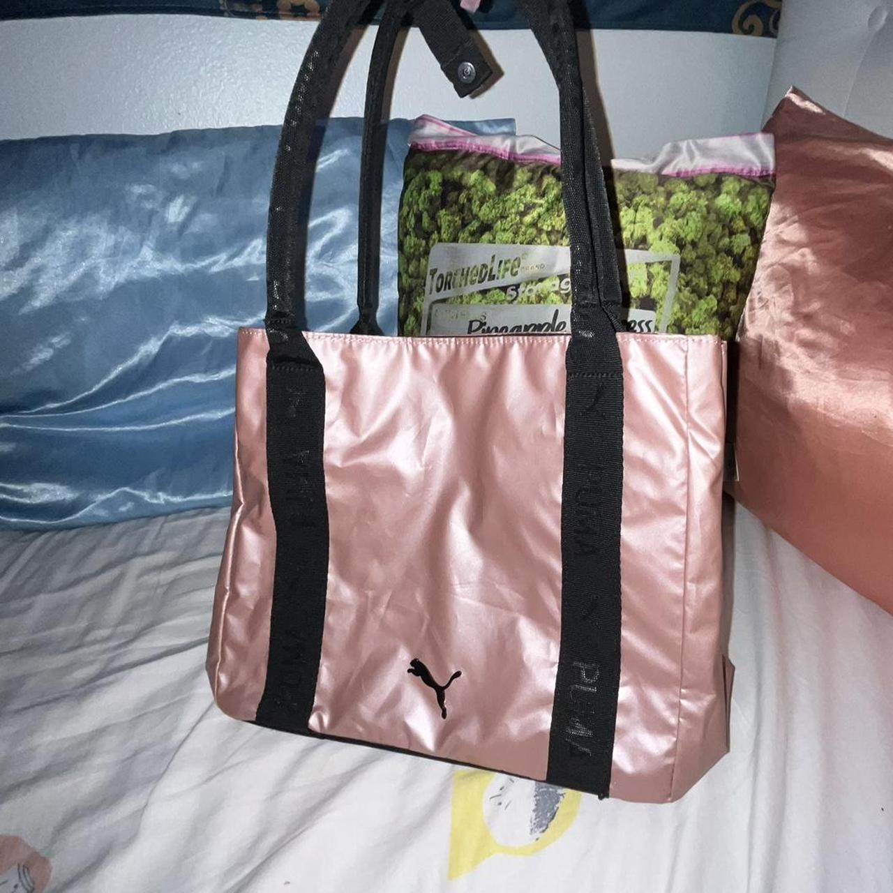 Rose gold puma tote bag I used it for school but Depop