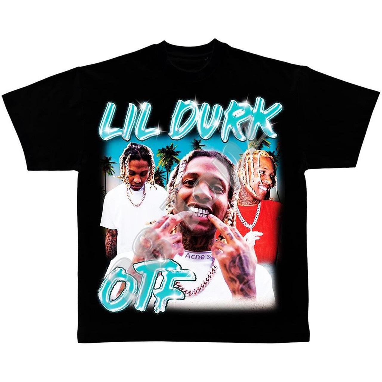 Lil Durk Streetwear Graphic Tee Aqua, - Depop