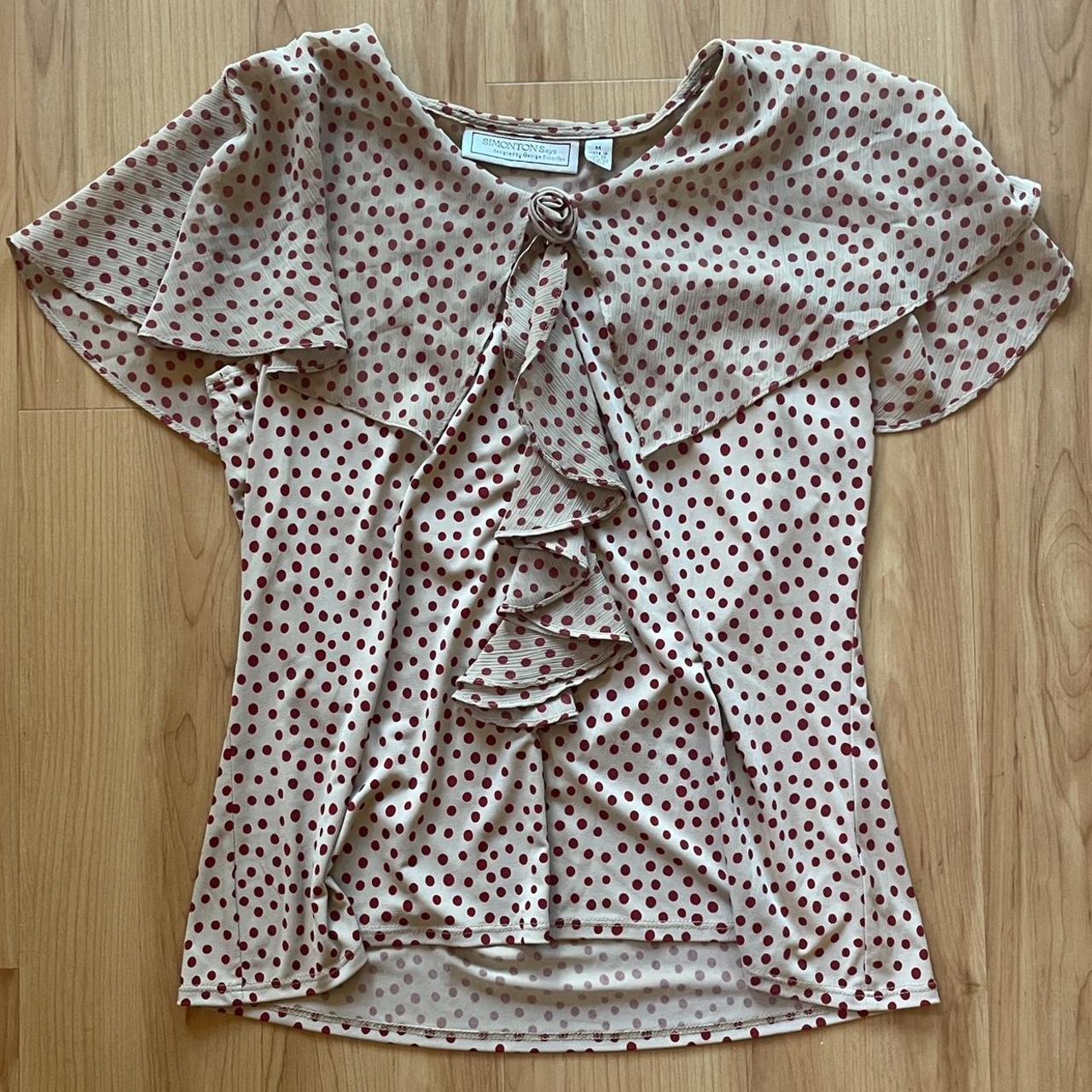 gorgeous polka dot blouse 🥀 réalisation par vibes... - Depop