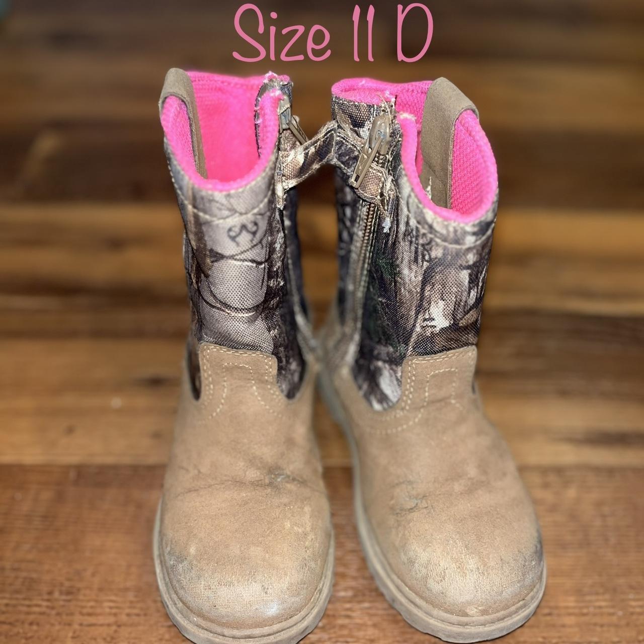 Girls pink outlet camo boots