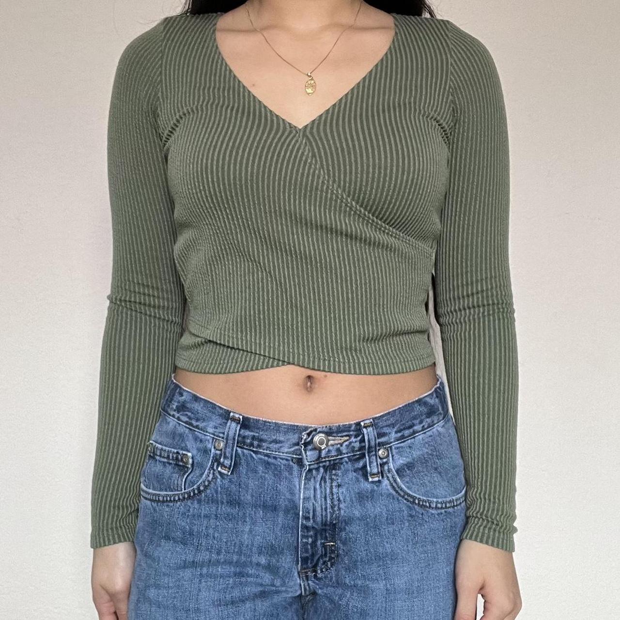 Long Sleeve Hollister Wrap Crop Top Hollister Long Sleeve Seamless