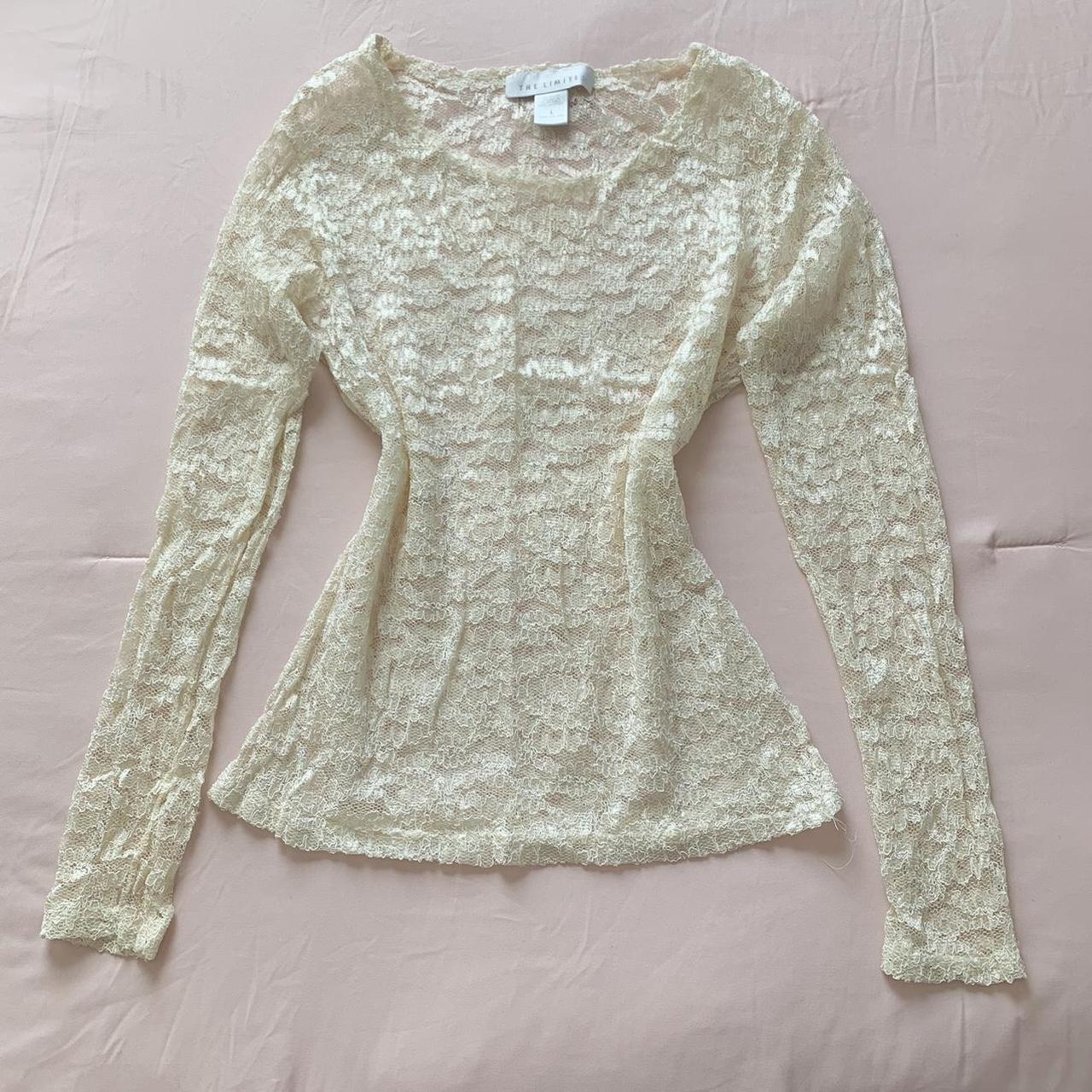 THE LIMITED Women's Cream Blouse | Depop