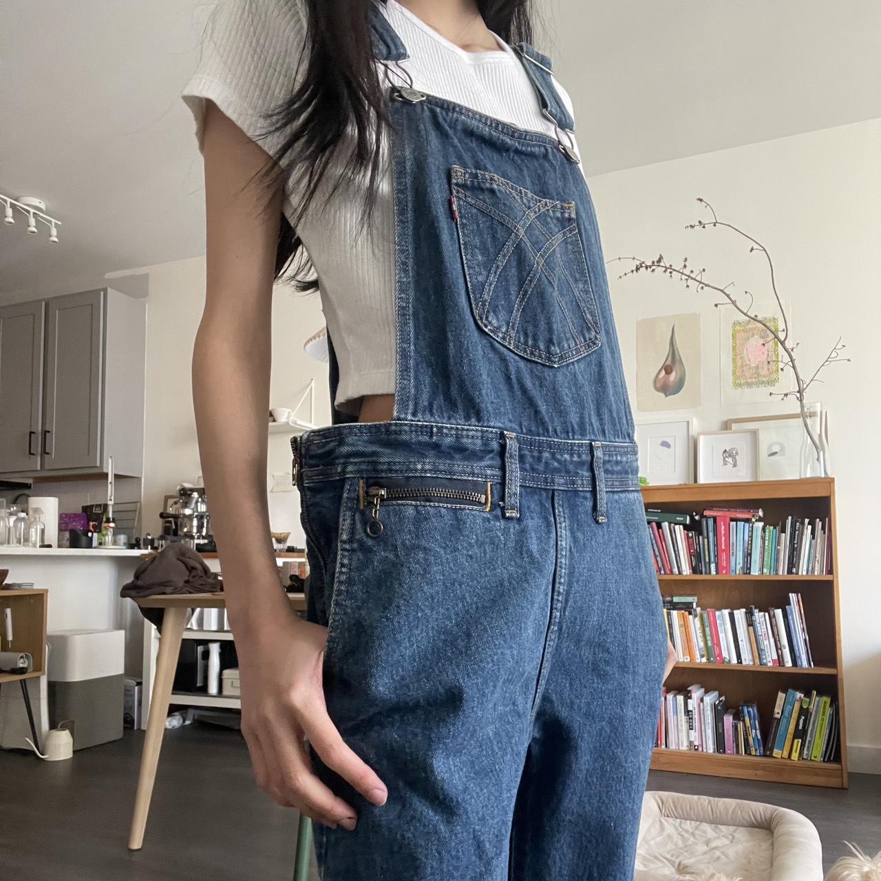 Vintage Levi’s denim overalls with adjustable... - Depop