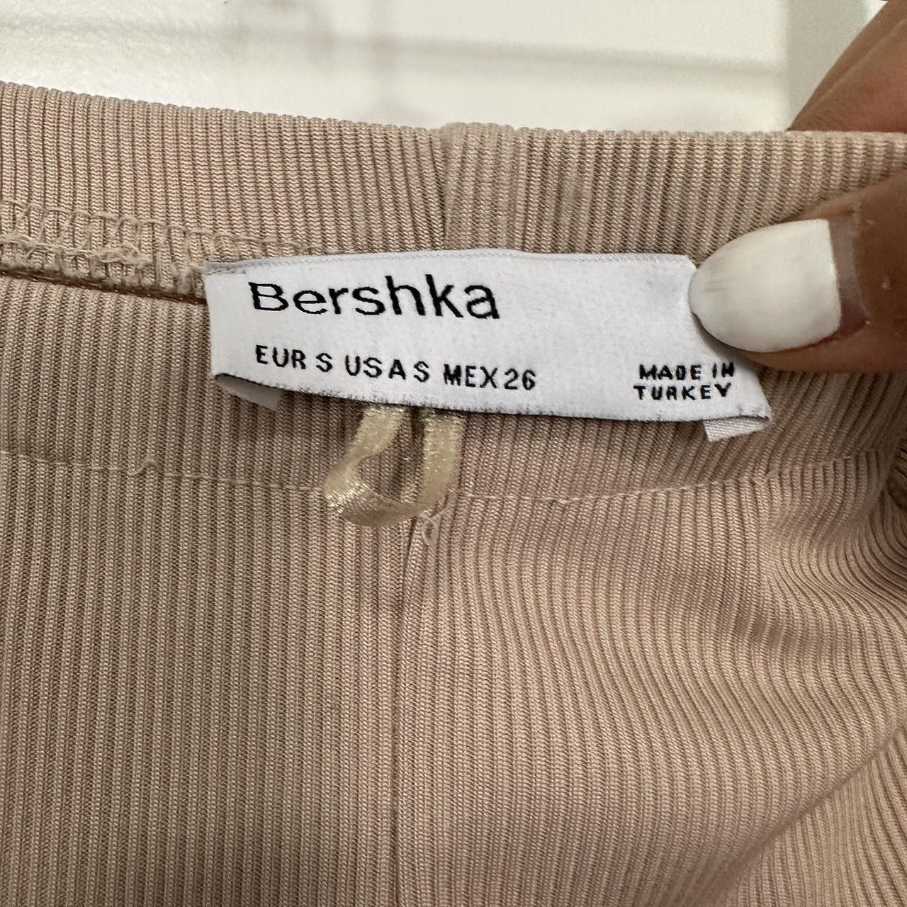 Bershka wrap around flare pant in beige Size S... - Depop