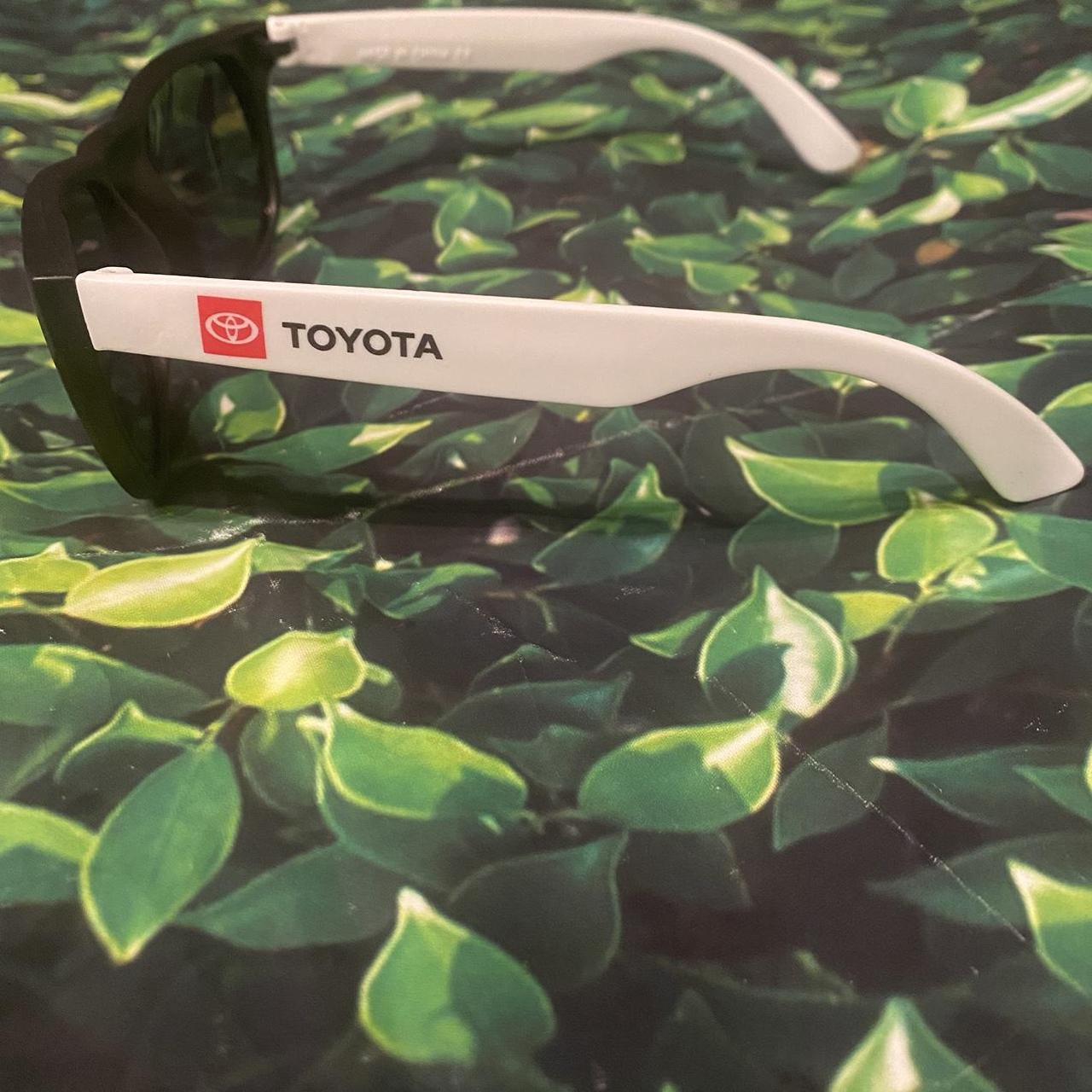 Lightweight Toyota Sunglasses in white black and... Depop