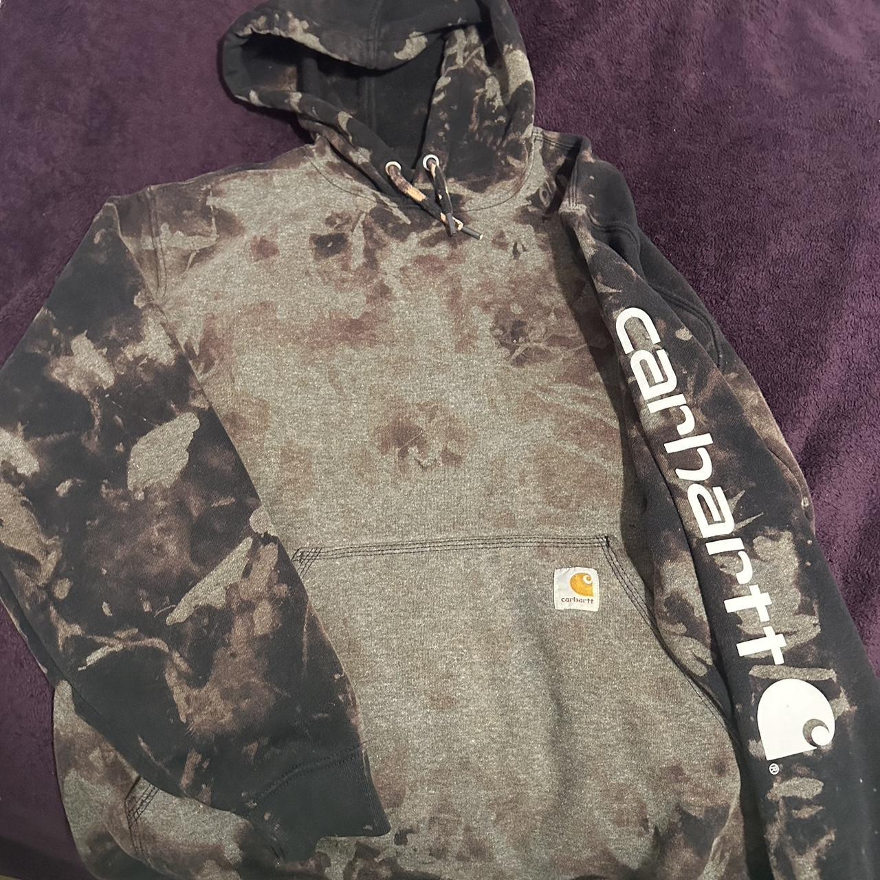 Dyed Carhartt hoodie Men s medium Small tear in Depop