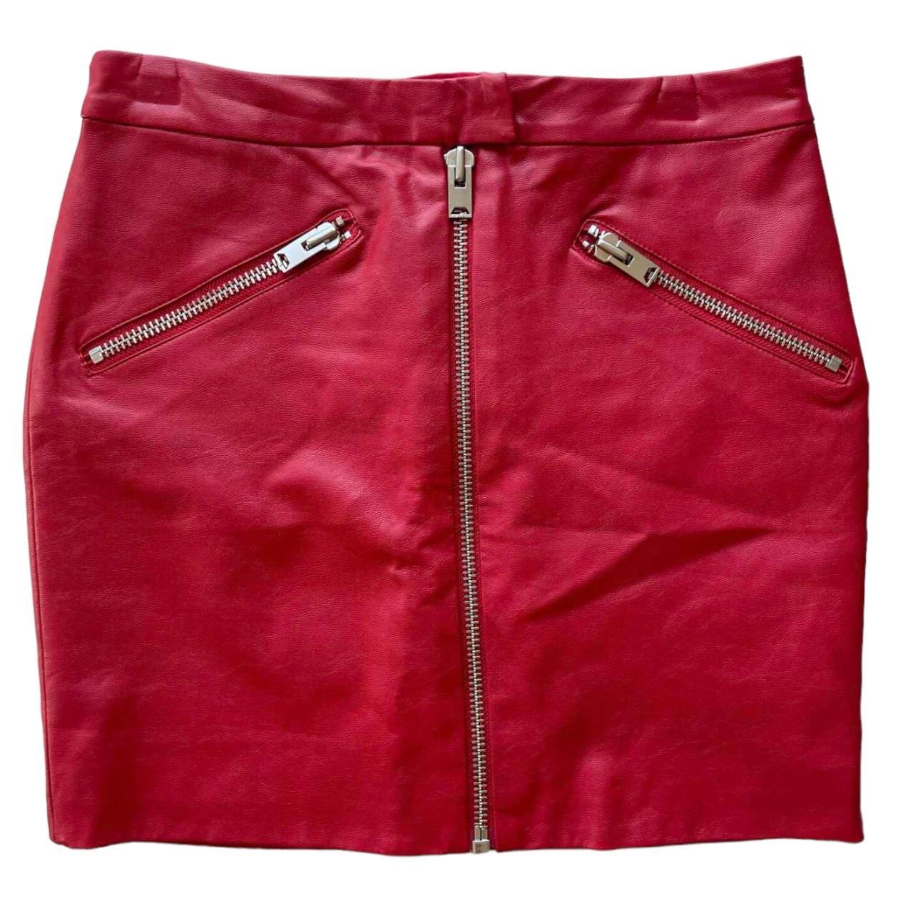 Pink leather skirt bardot hotsell