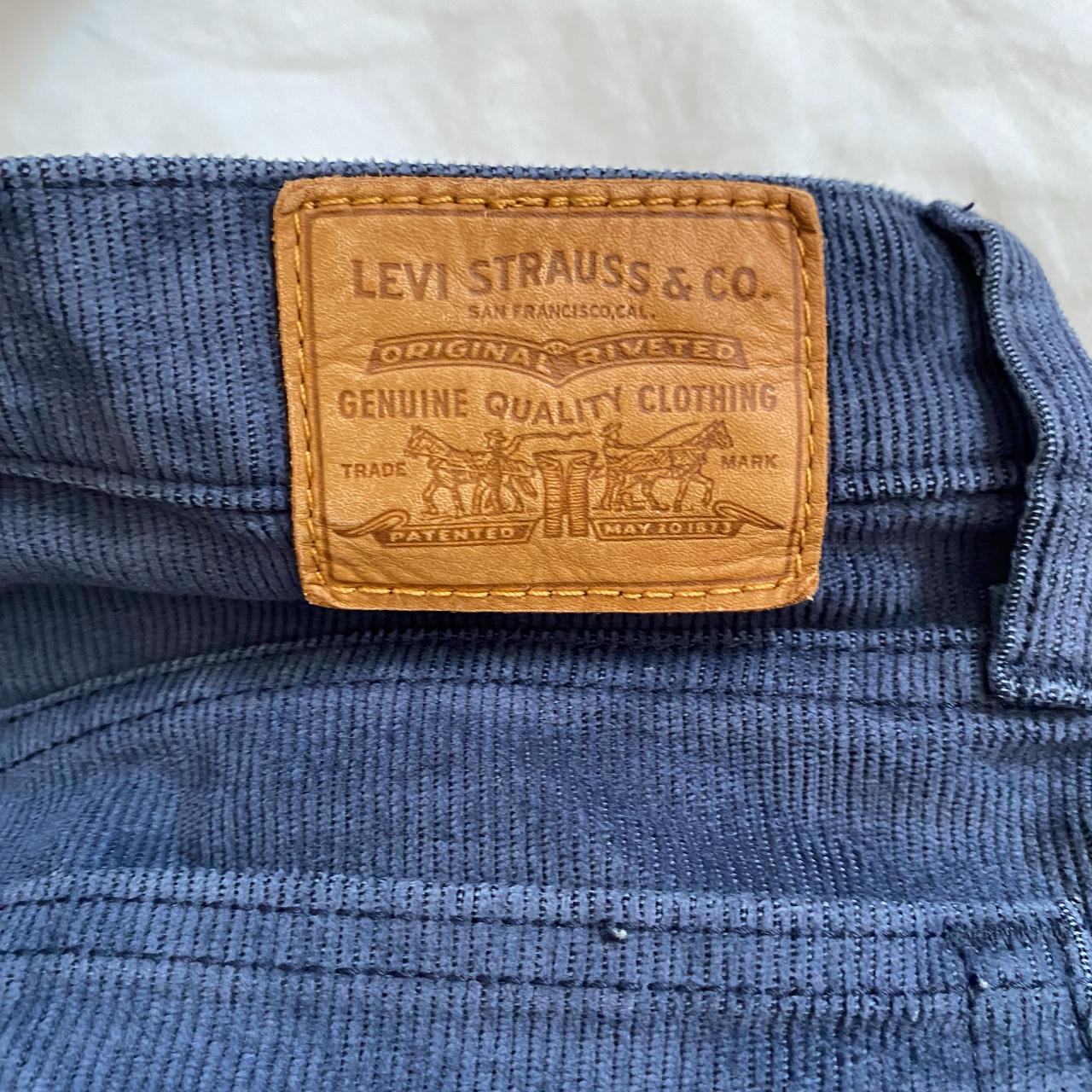 Levi's corduroy navy jeans *size 28 *high... - Depop