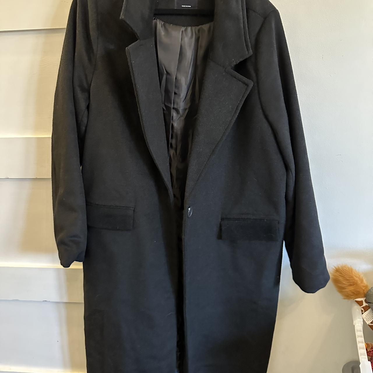 Cotton on black coat Size M Only worn once,... Depop