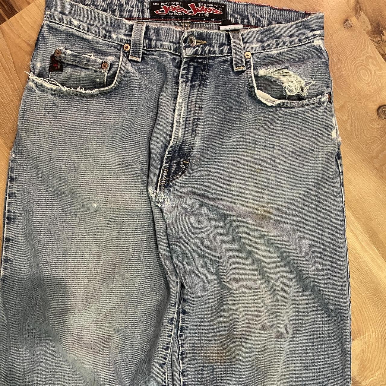 JNCO Men's Distressed Jeans - Blue - 34" – Light … - image 5