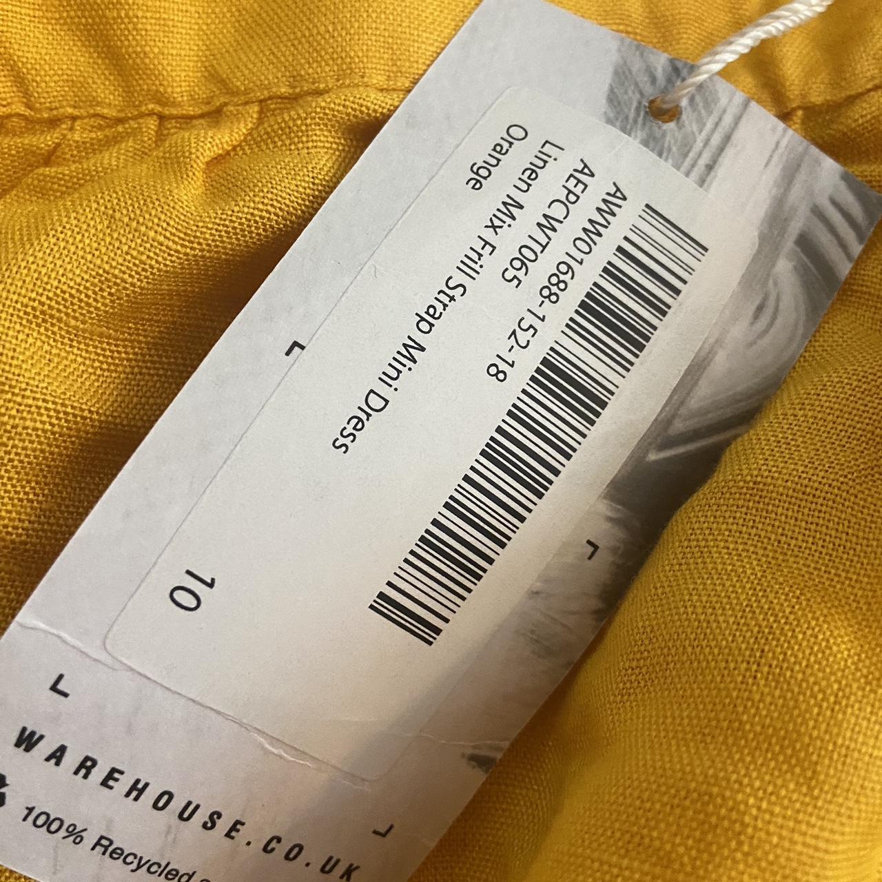 Yellow linen warehouse dress, size 10, brand new... Depop