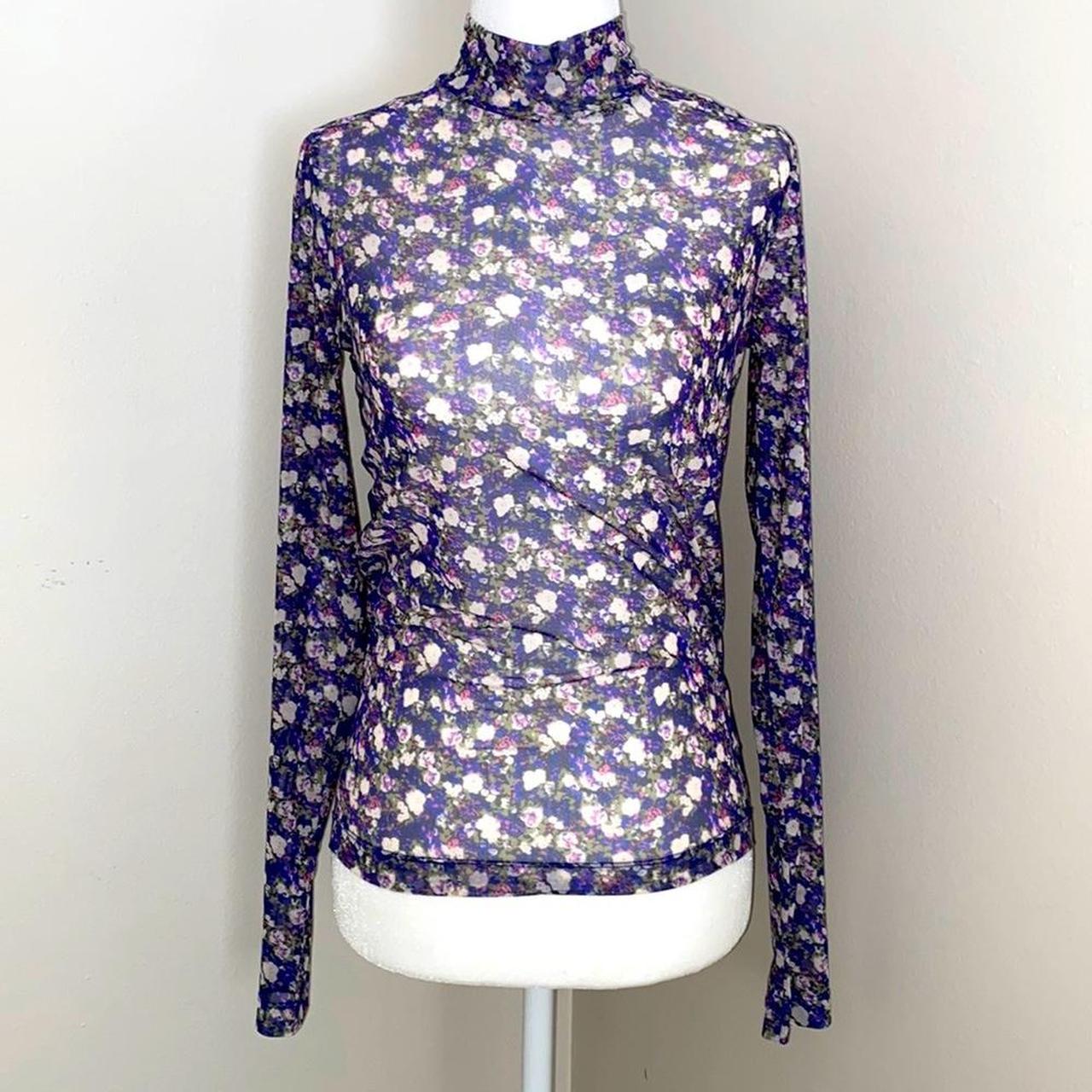 Levi’s floral mesh sheer turtleneck Levi’s Sz... Depop