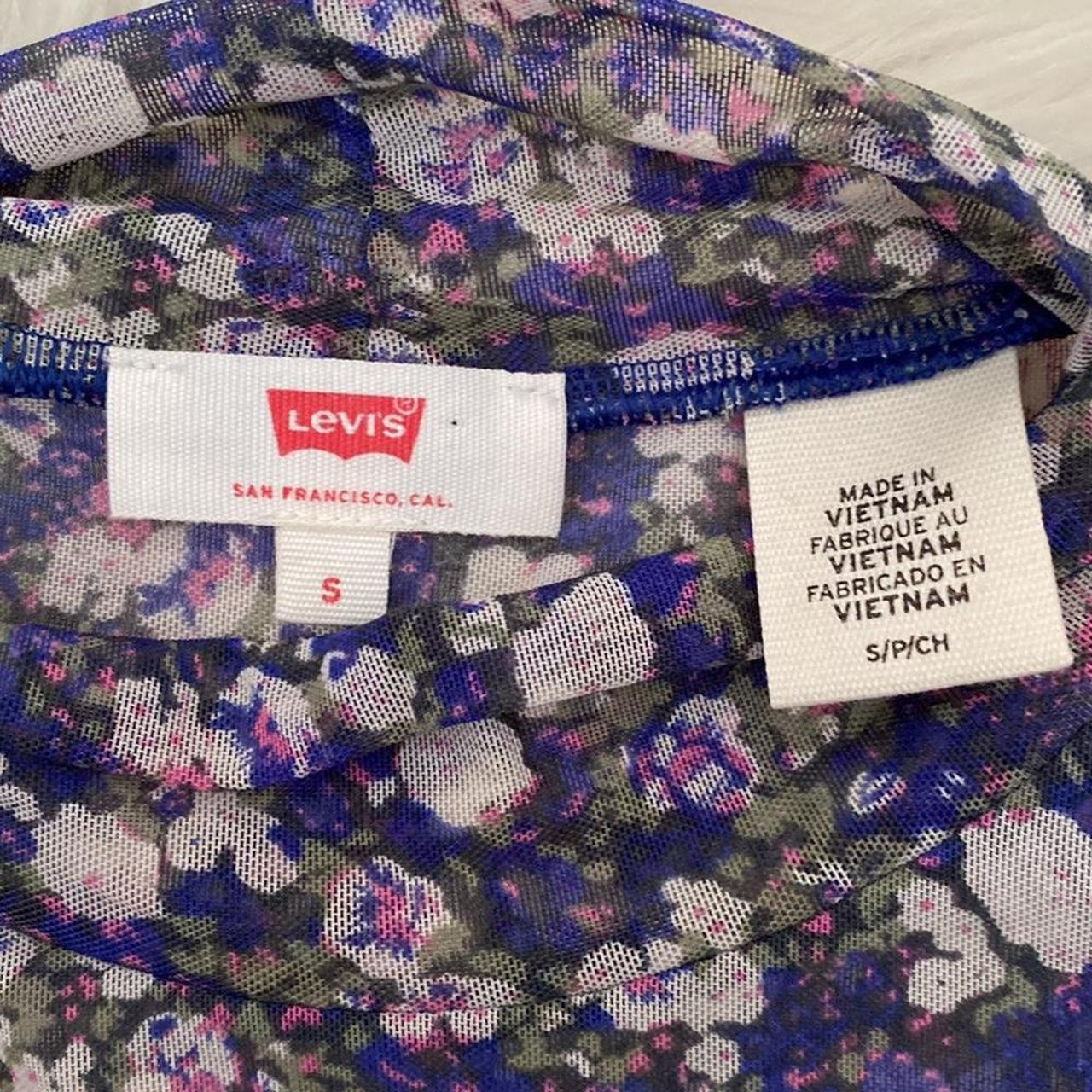 Levi’s floral mesh sheer turtleneck Levi’s Sz... - Depop