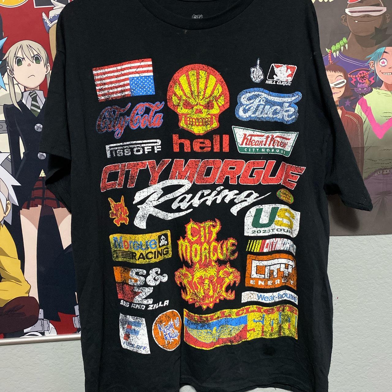 City grey day tour “ city racing” tee... Depop