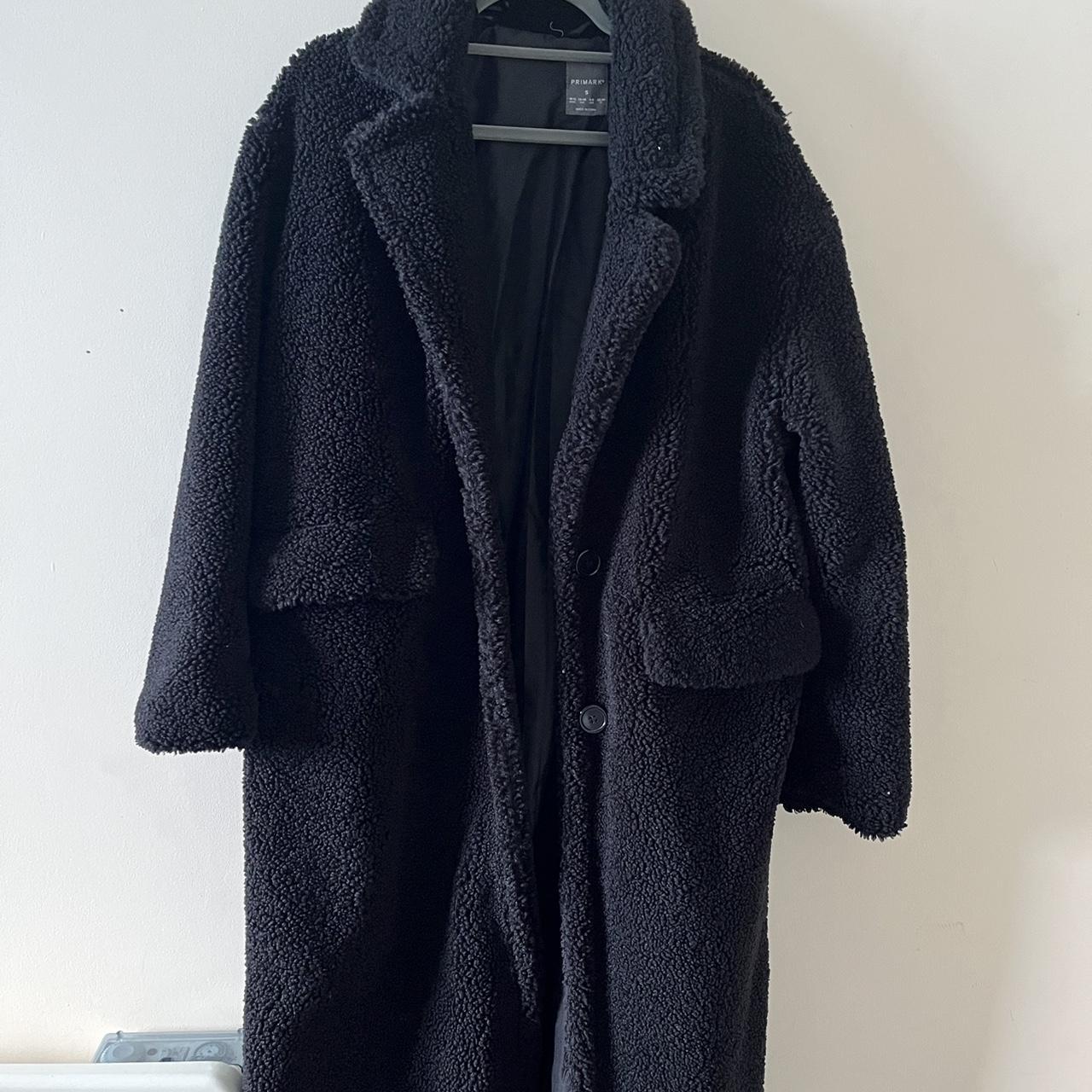 Long line teddy coat Depop