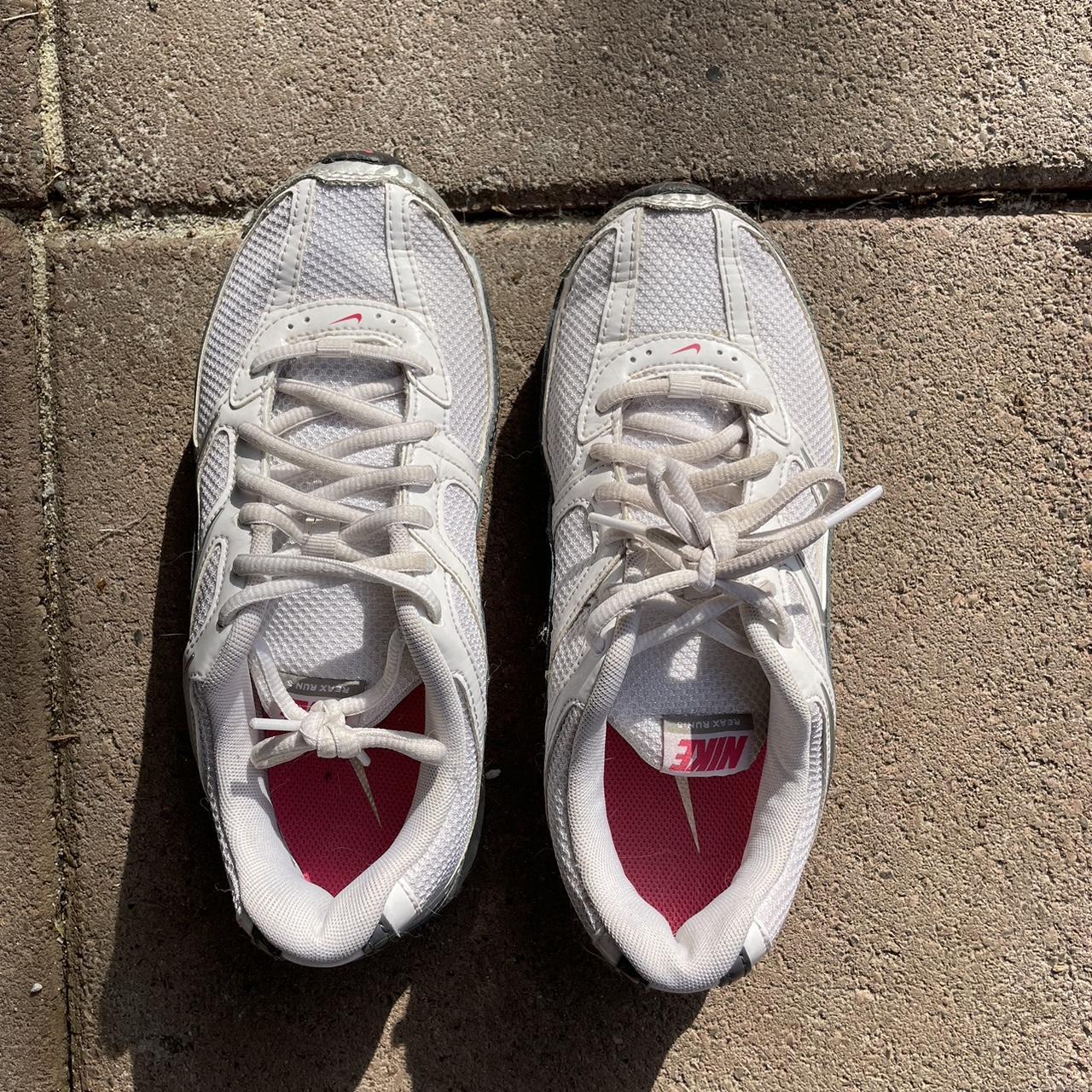 pink and white nike shoes for women