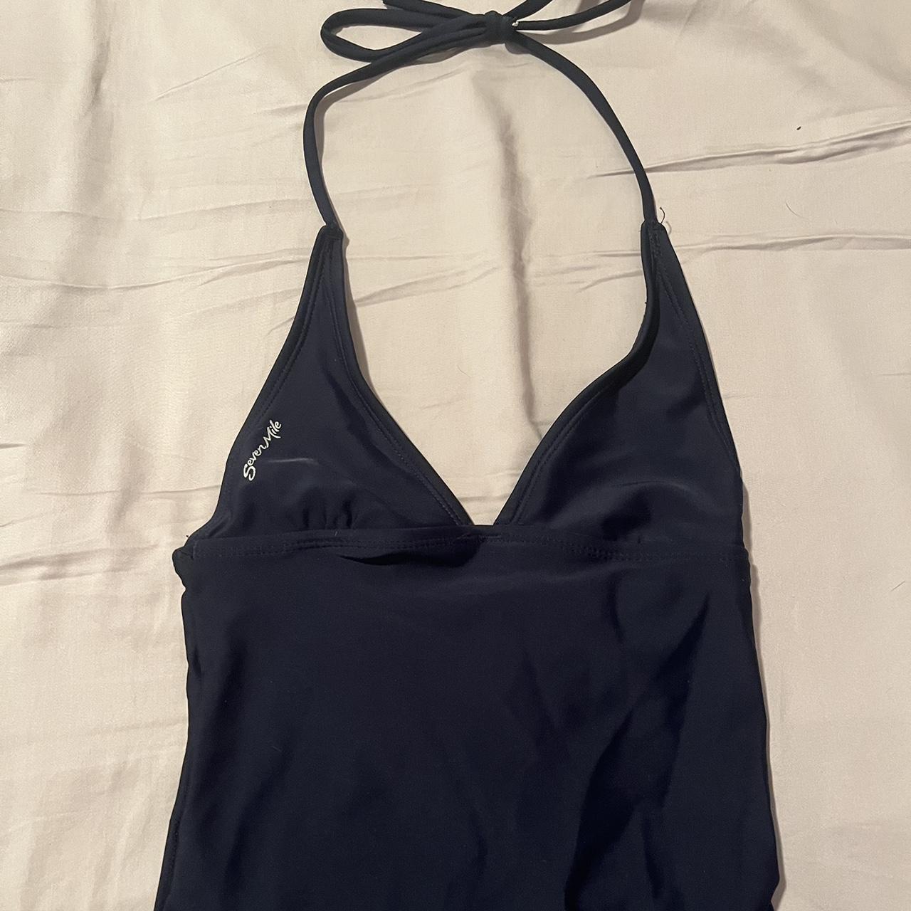 backless navy y2k tankini #y2k #surfwear #tankini... - Depop