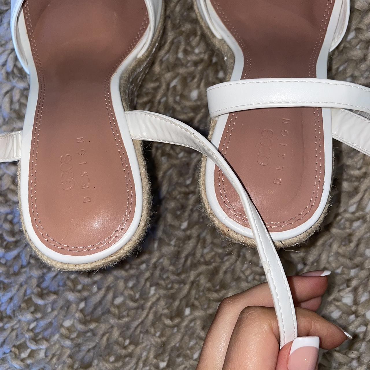 asos design topic espadrille wedges in beige