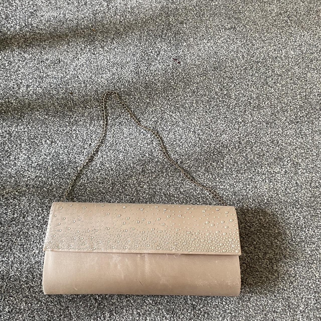 Cream clutch bag 💼 Pretty diamonds on bag 💎 Good... - Depop