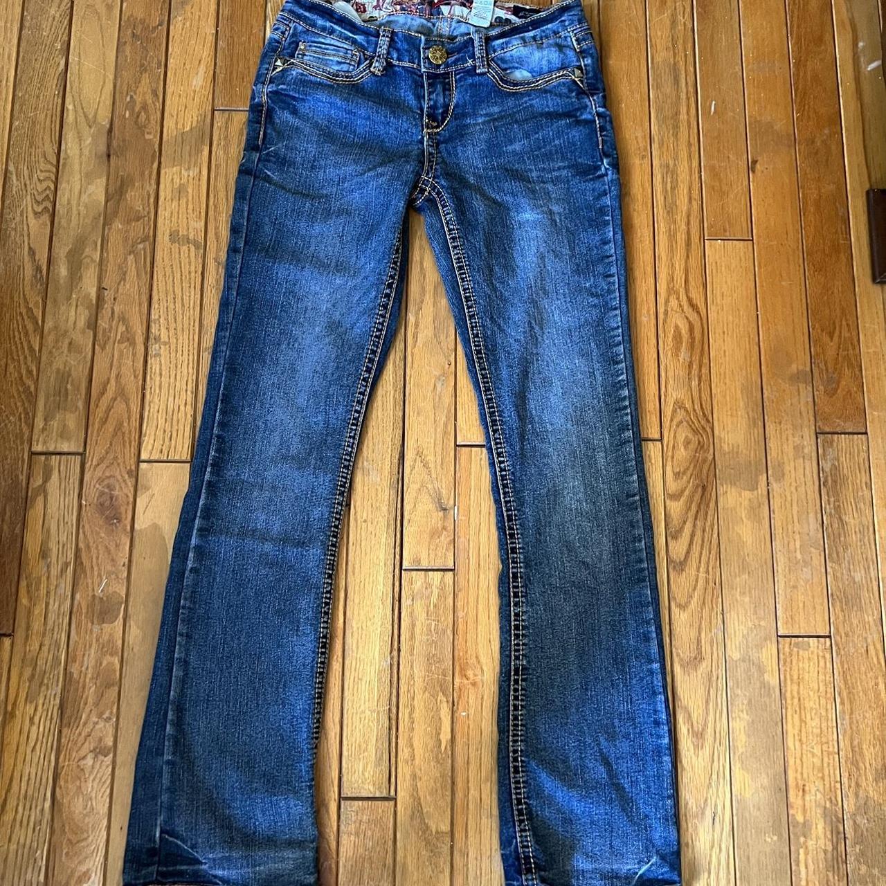 vintage low rise skinny bootcut jeans ♡ free... - Depop