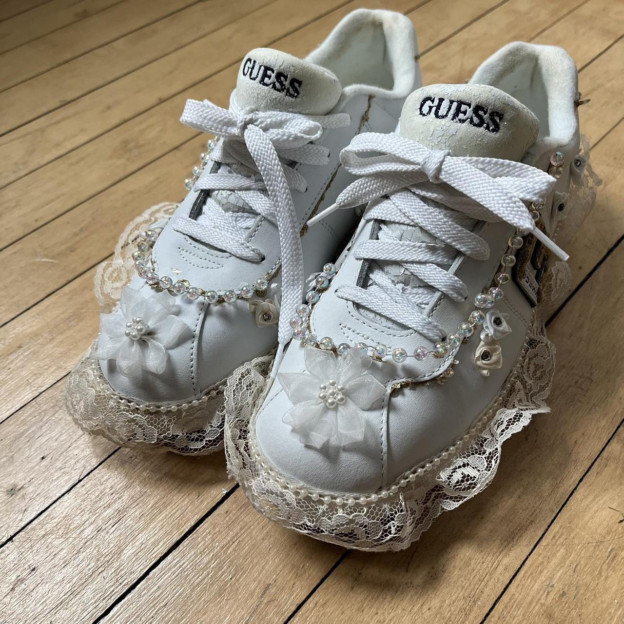 Guess Women's White Trainers | Depop