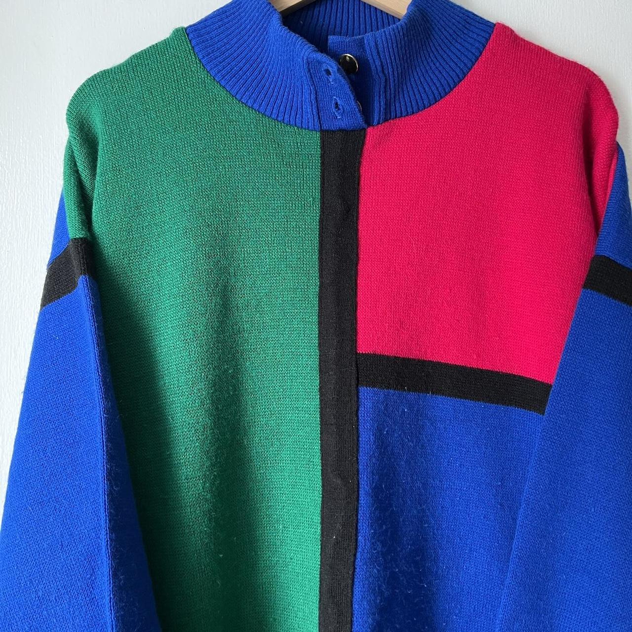 80s color block clearance sweater