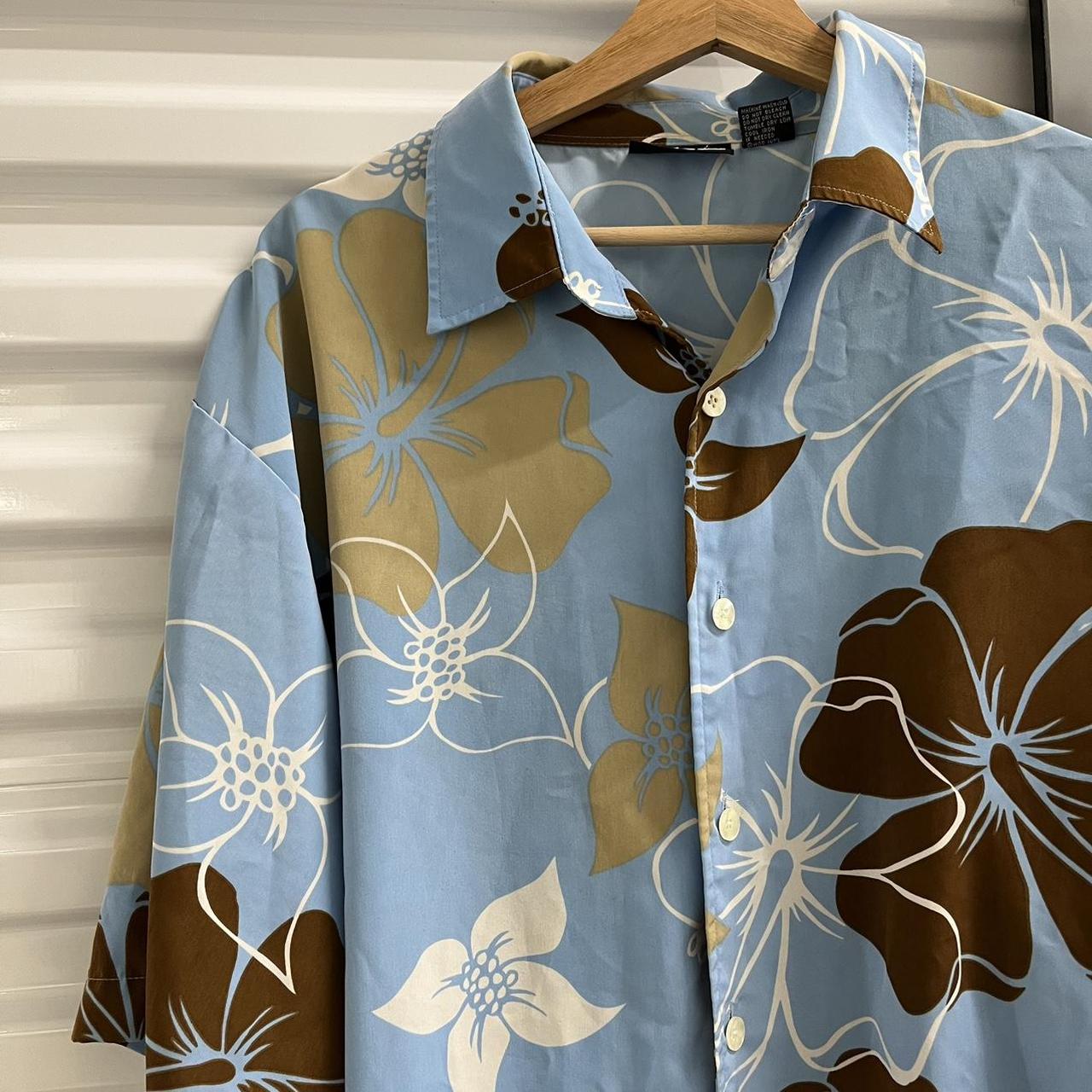 Vintage ODO early 2000’s floral Hawaiian shirt Baggy... - Depop