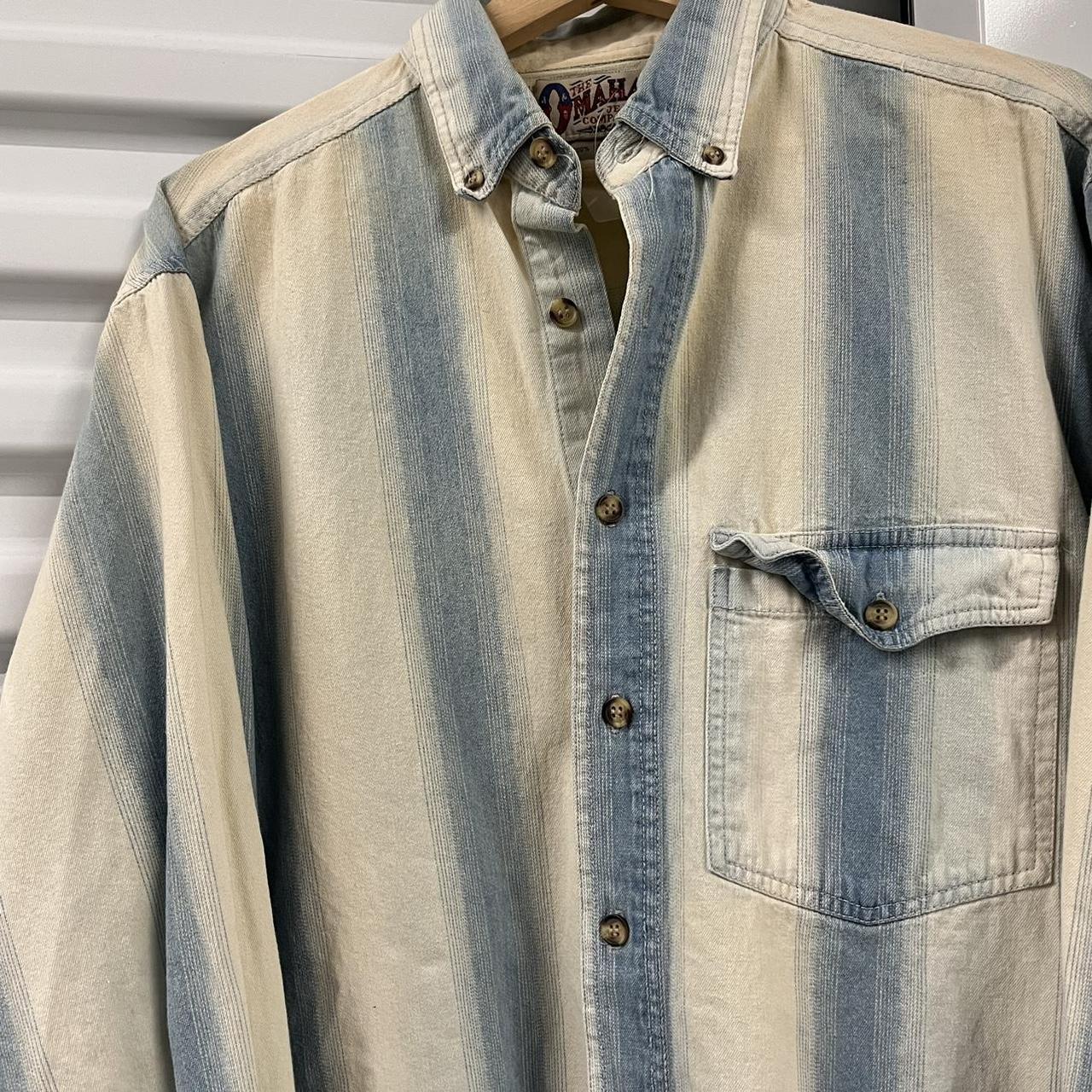 Men's Blue and Cream Shirt | Depop