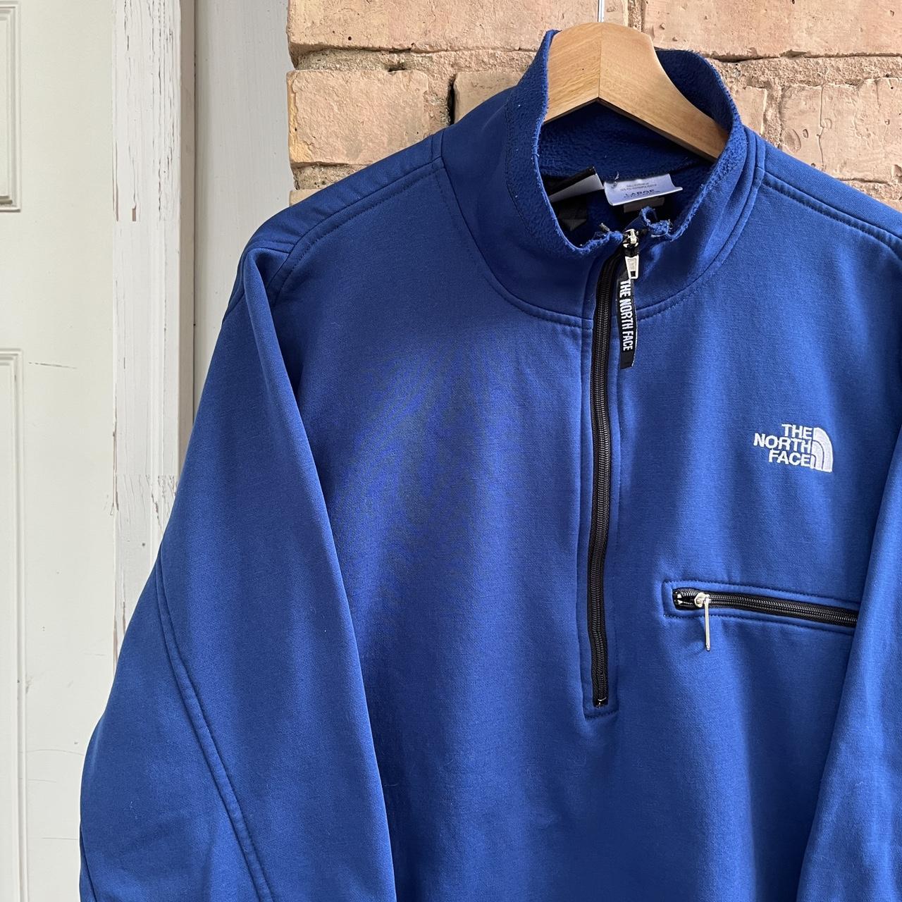 Vintage 90's/Y2K blue The North Face quarter zip... - Depop