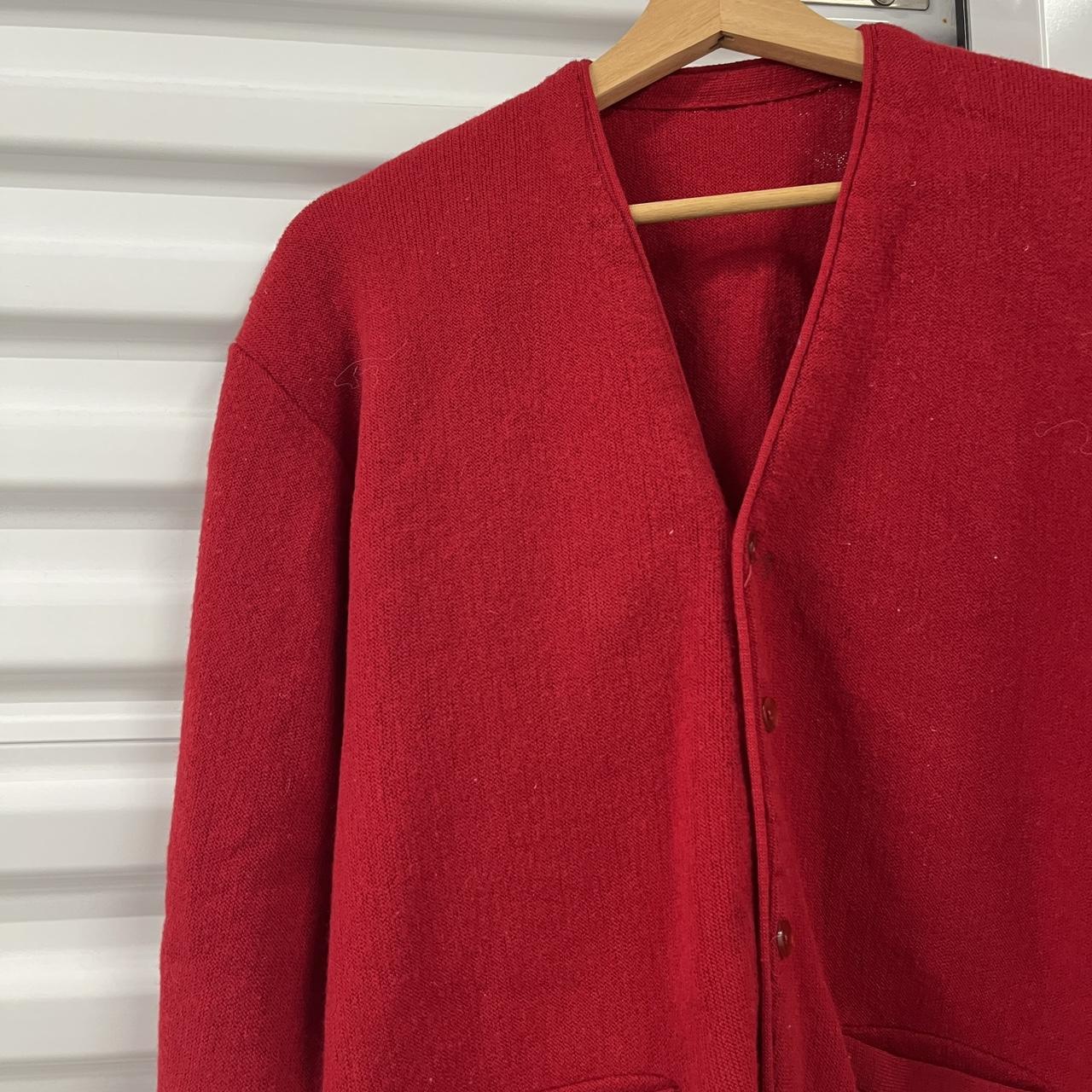 Vintage 60s red cardigan Classic acrylic 1960s... - Depop