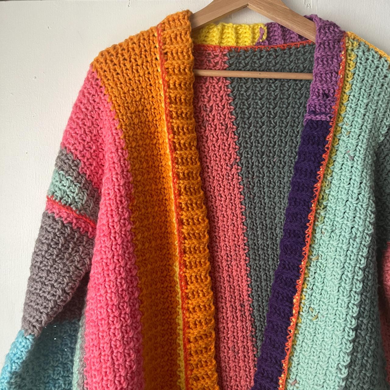 Custom Hand outlets Made Cardigan Size L