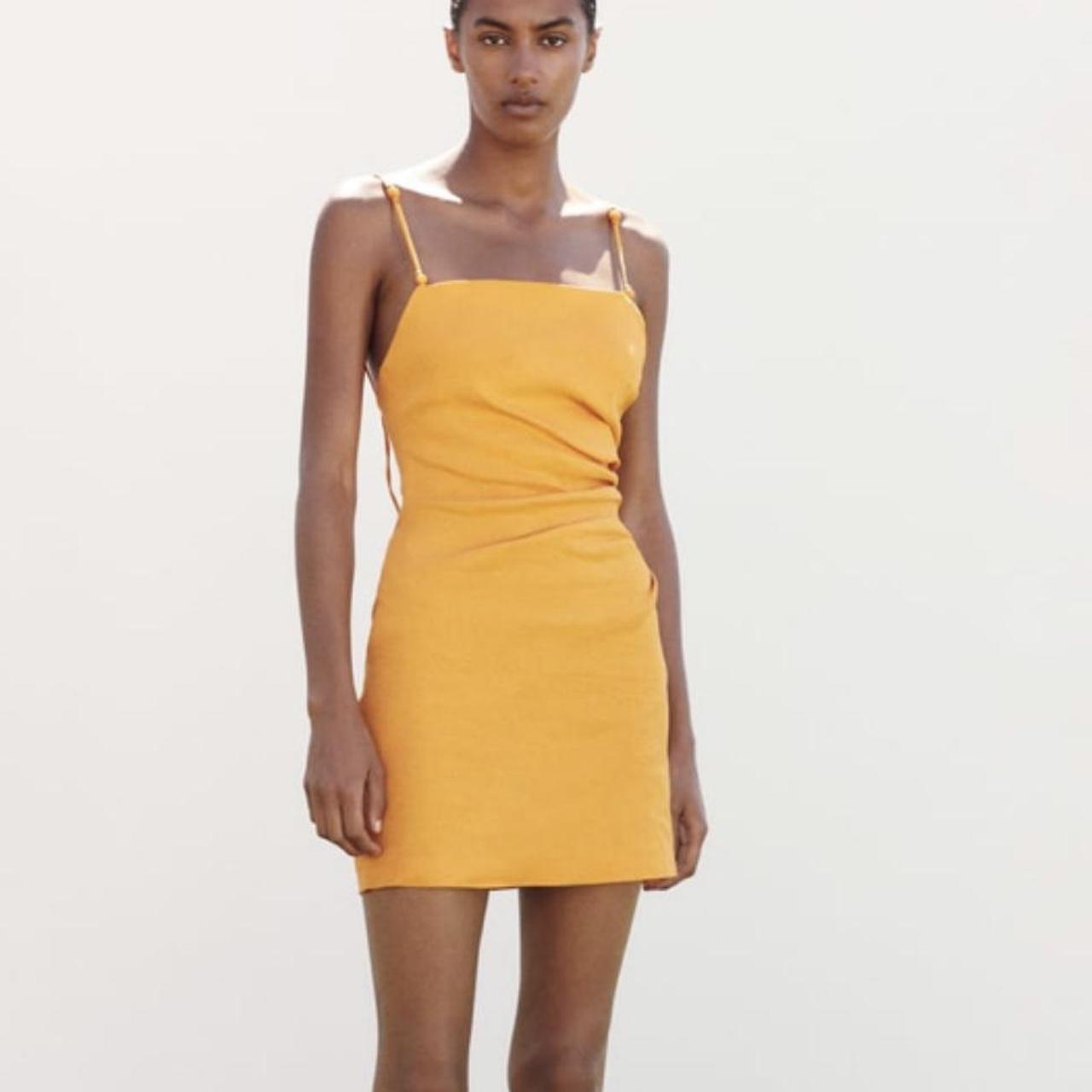 Zara Women's Orange Dress Depop