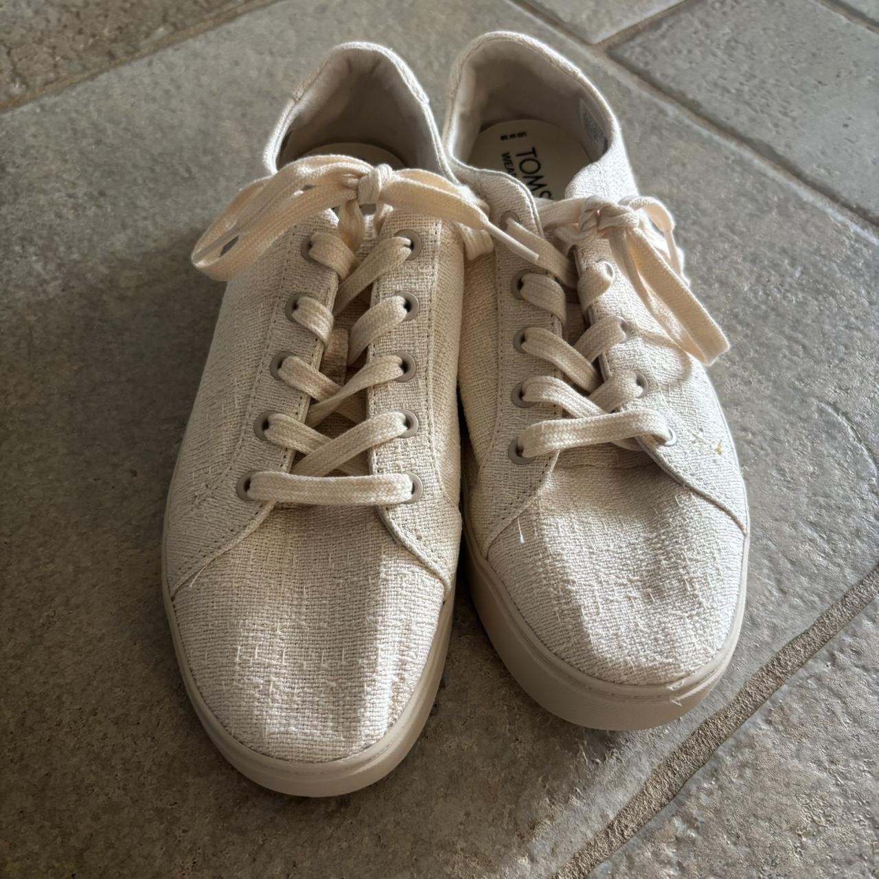 TOMS Women's Sneakers White/Cream US 10 – Toms Kameron Lace-Up