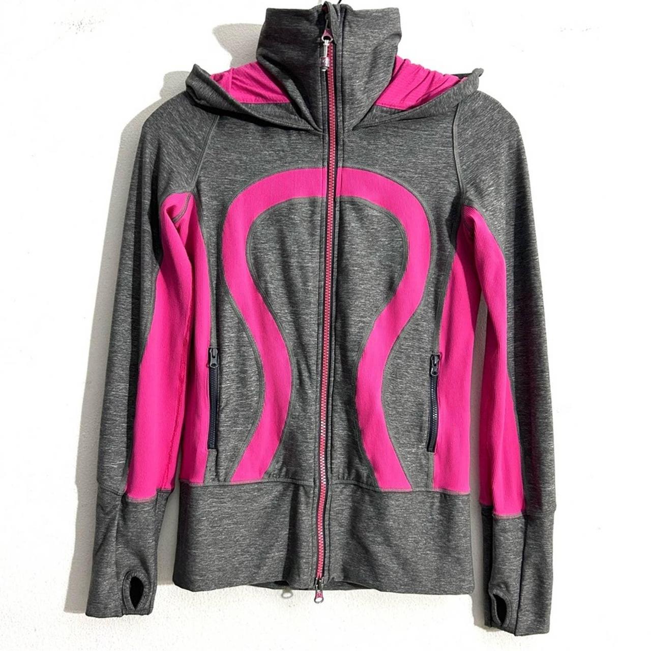 Lululemon Stride Grey Pink Jacket hooded athletic - Depop