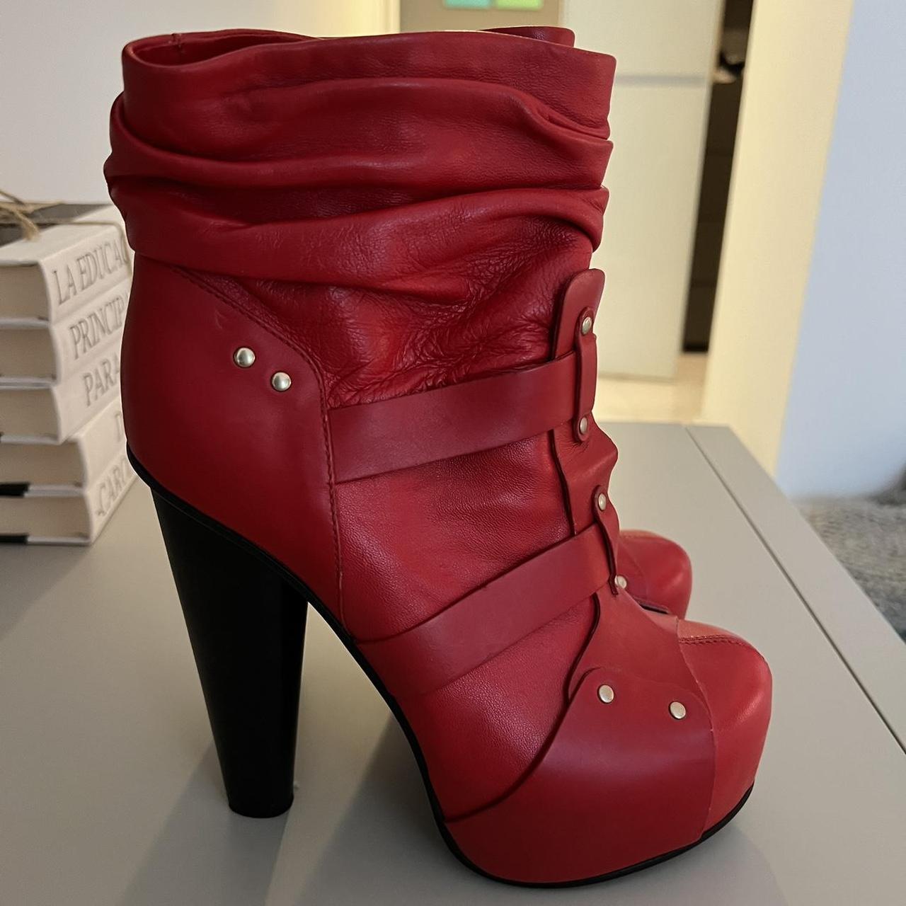 Versace red store boots