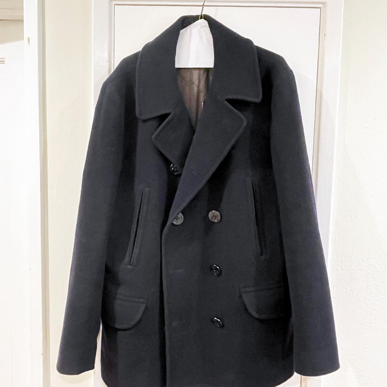 J.CREW Men's Navy Dock Peacoat - Large Classic... - Depop