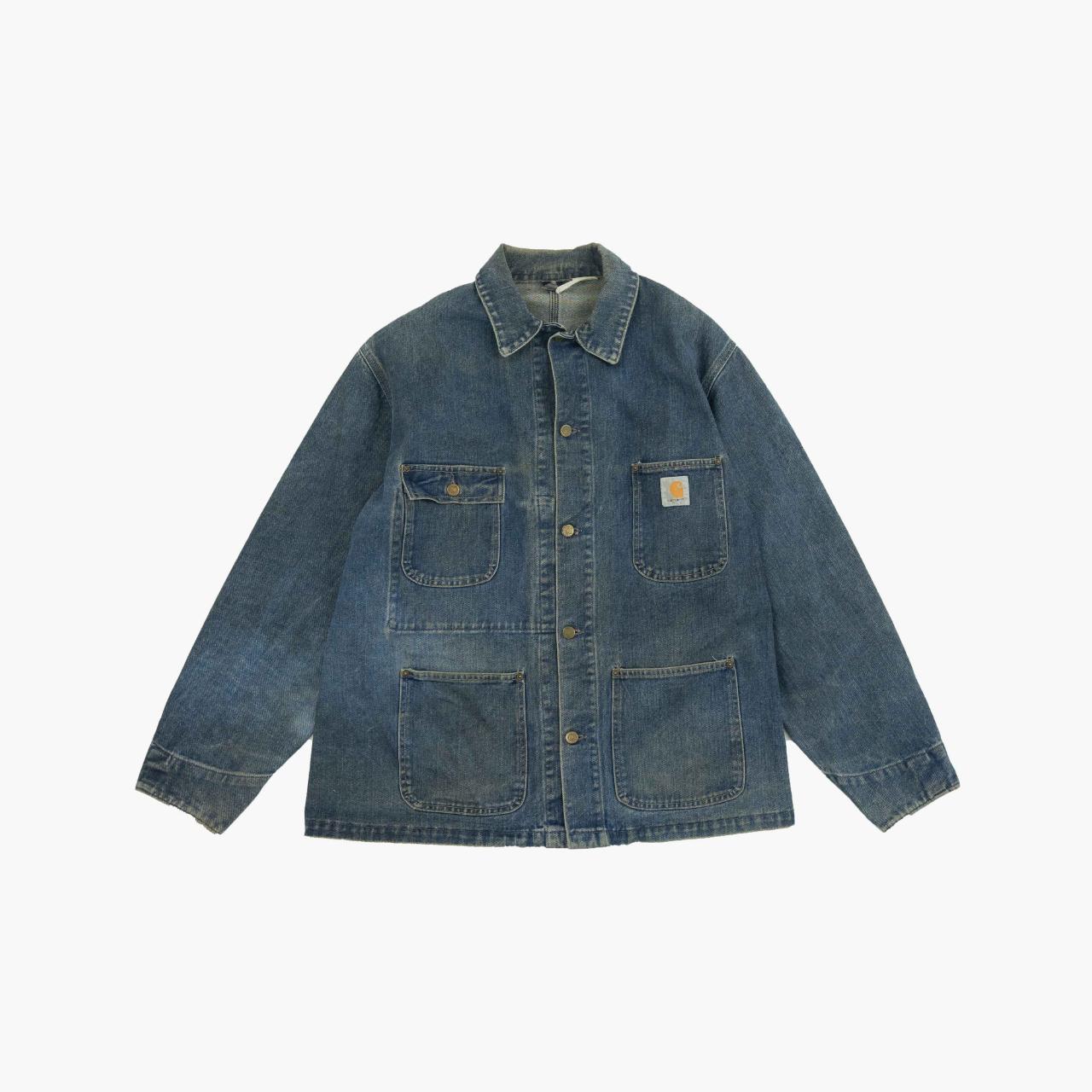 Carhartt WIP denim jacket men's navy blue color