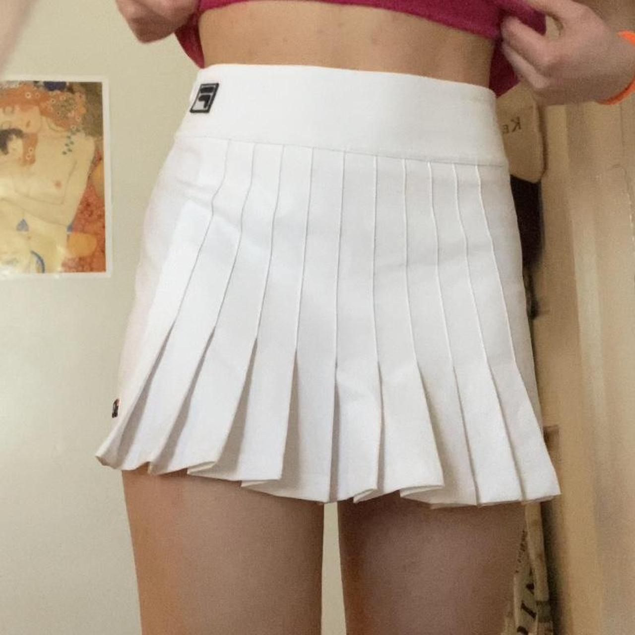 White Pleated Fila Mini Tennis Skirt Im 54 For Depop 